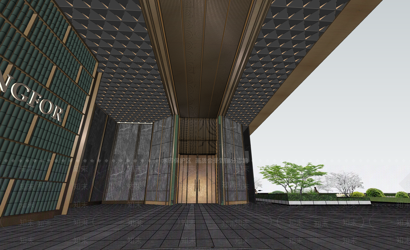 现代小区建筑SU模型下载【ID:1193534193】