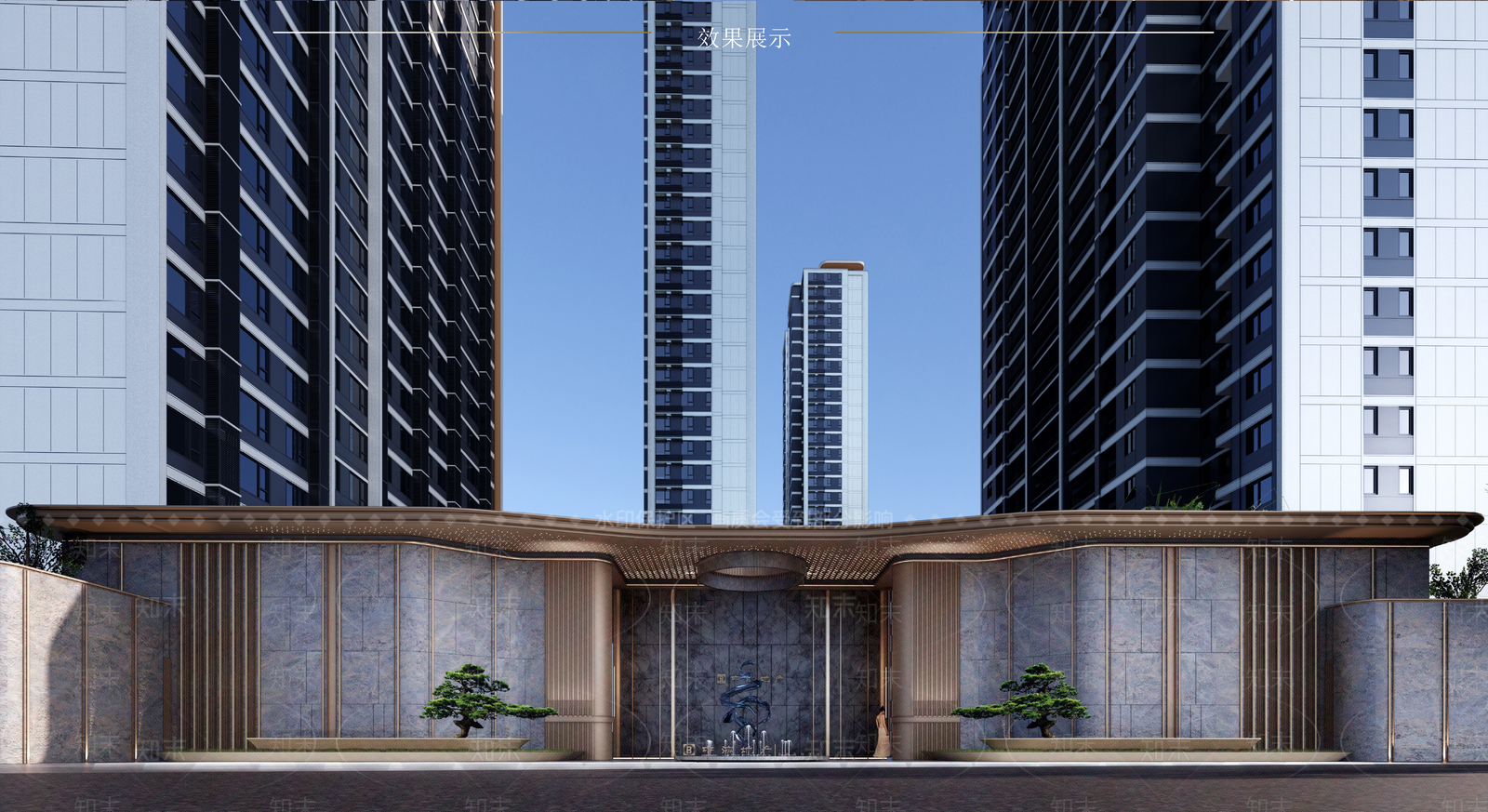 现代小区建筑SU模型下载【ID:1193534645】