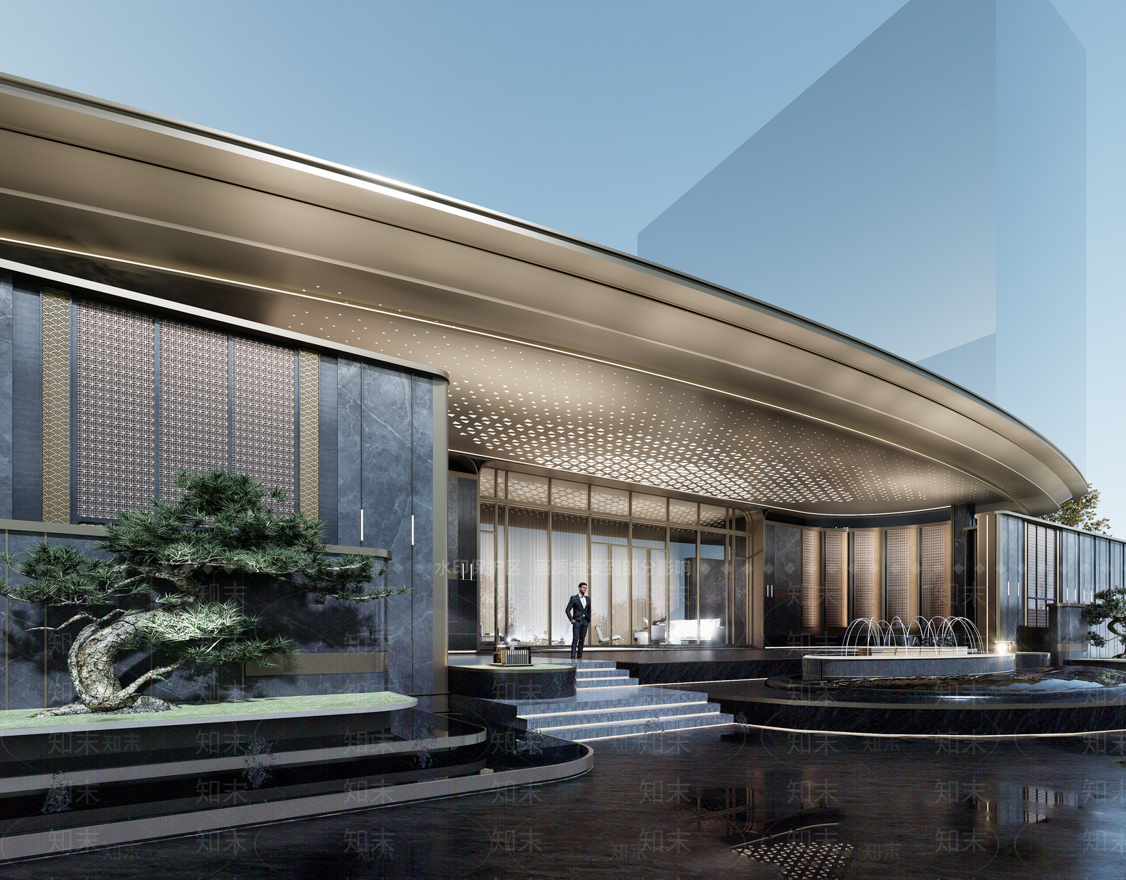 现代小区建筑SU模型下载【ID:1193535003】