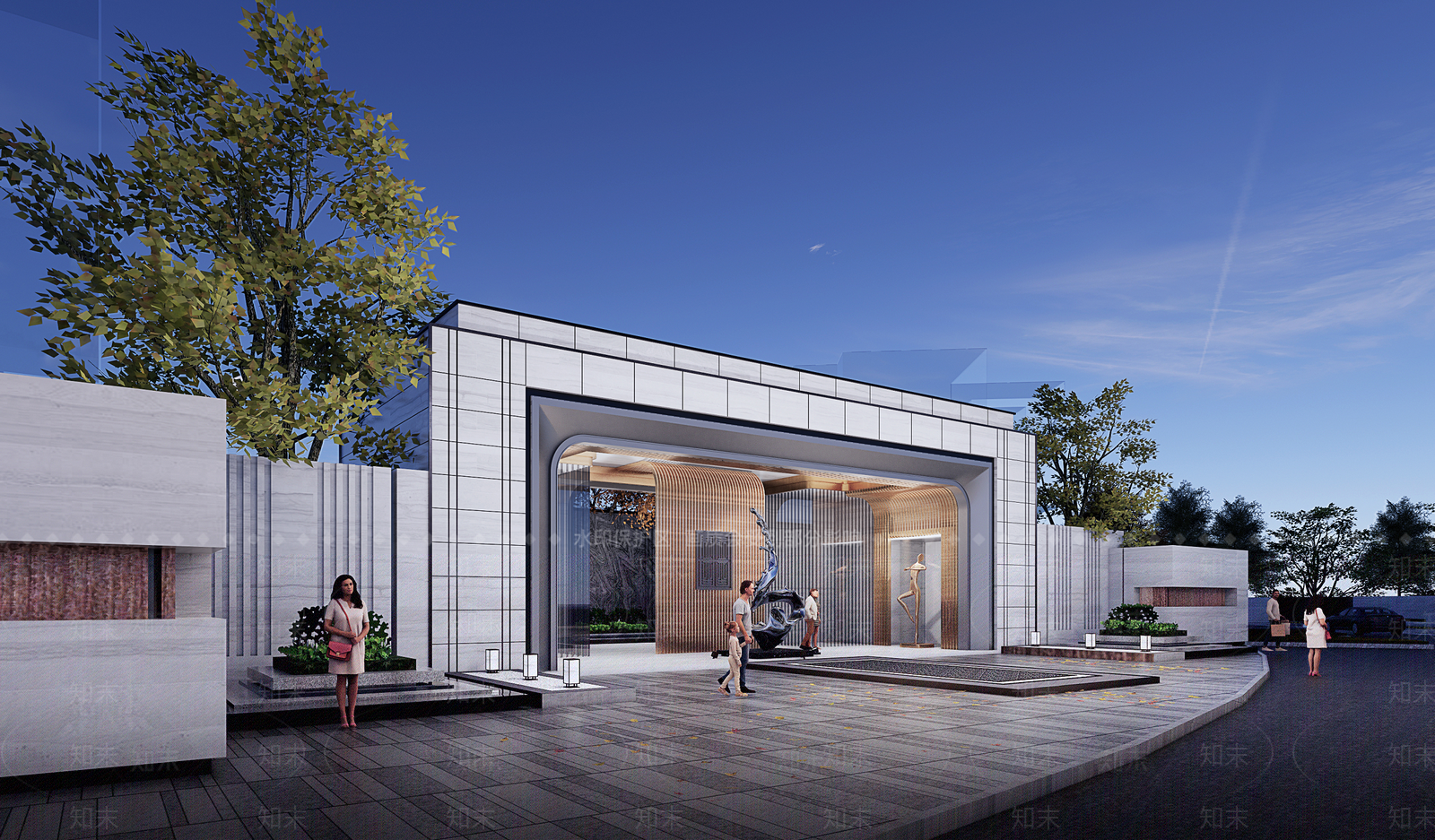 现代小区建筑SU模型下载【ID:1193535946】
