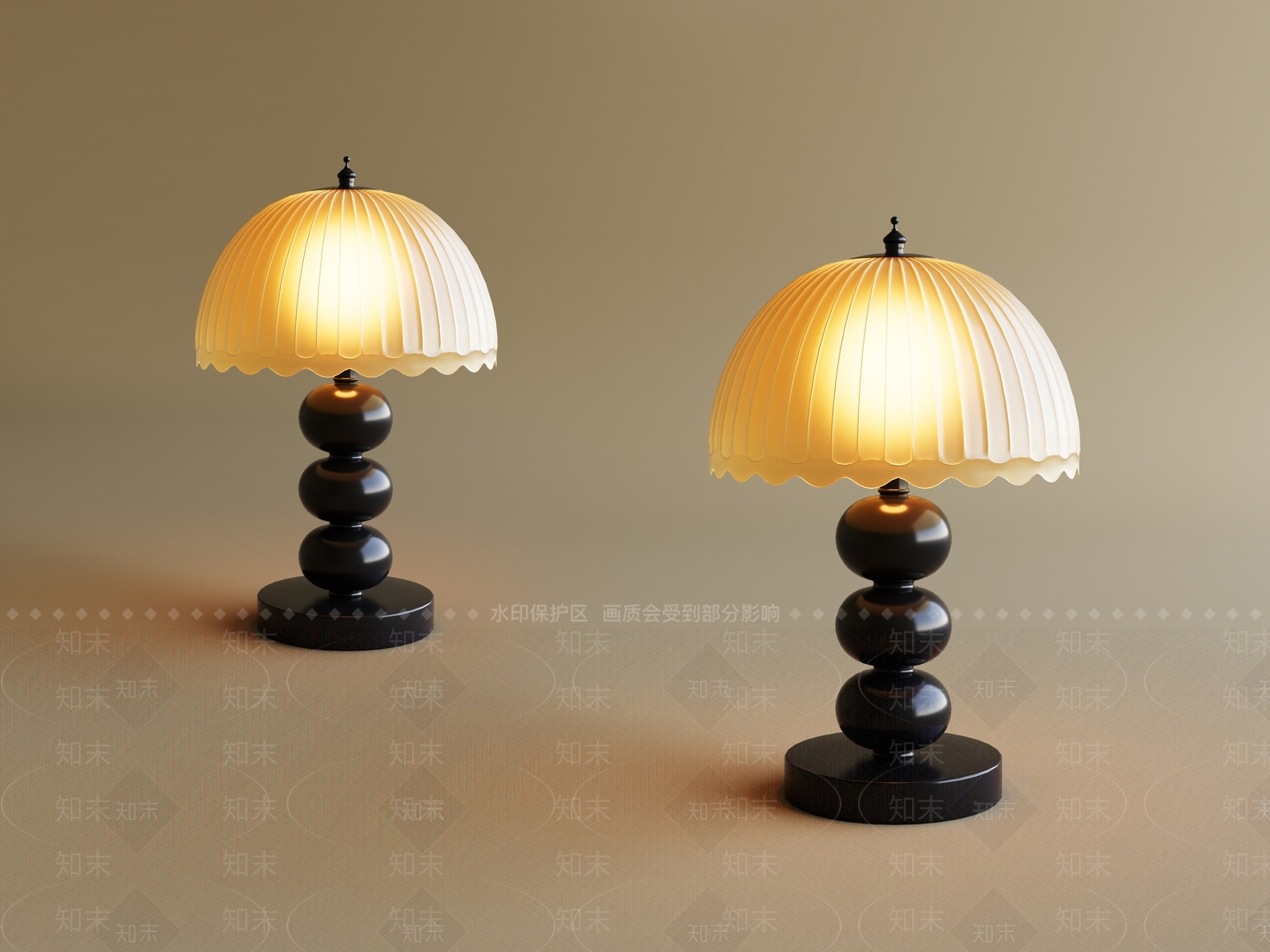 现代法式台灯3D模型下载【ID:1193536553】