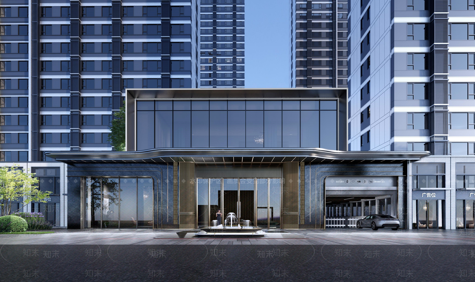 现代小区建筑SU模型下载【ID:1193538942】