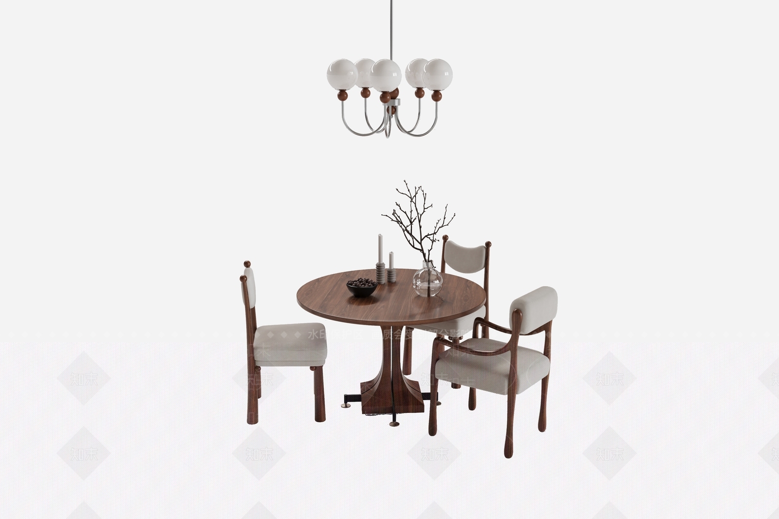 复古餐桌3D模型下载【ID:1193540509】