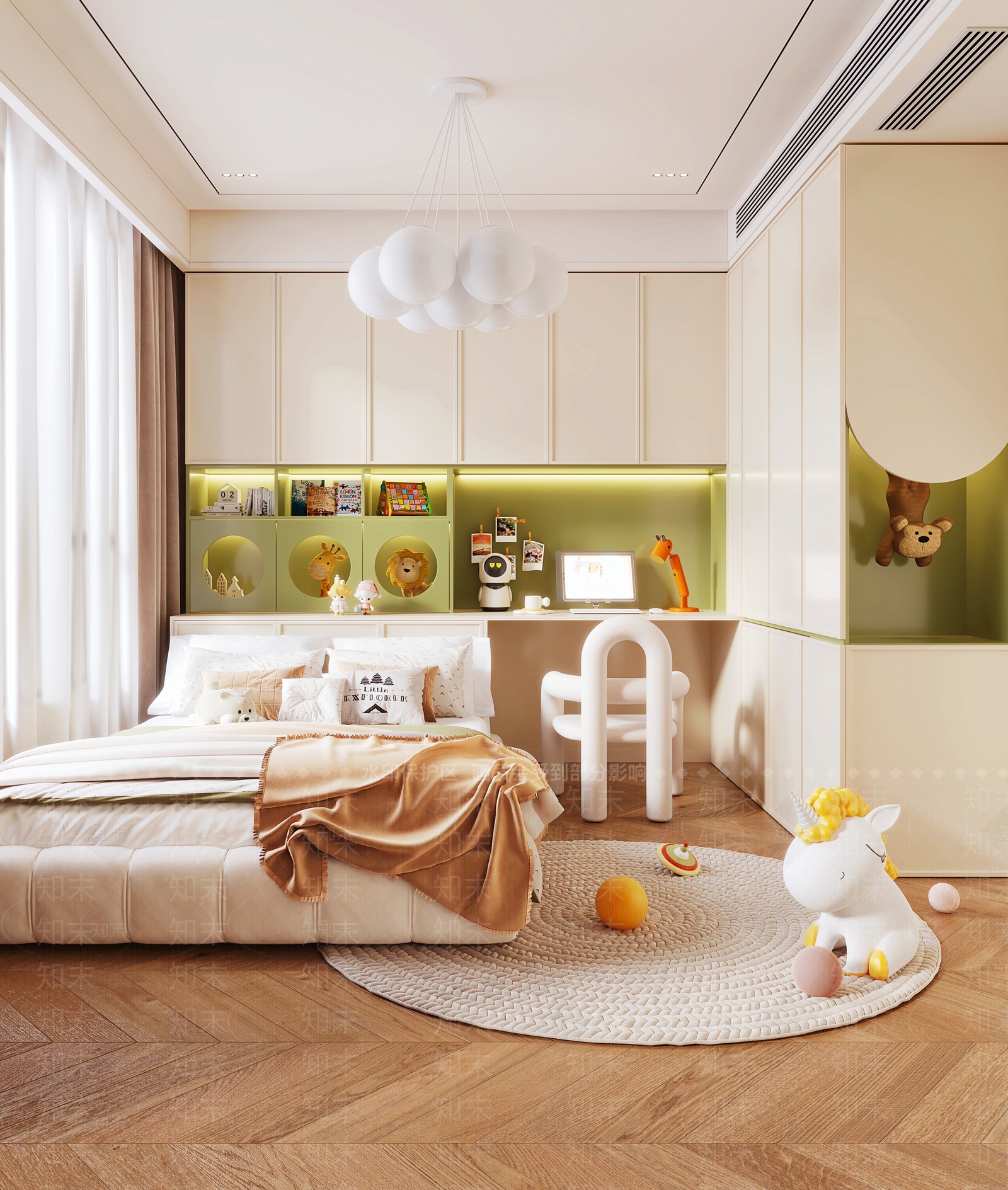 现代通用儿童房3D模型下载【ID:1193550290】