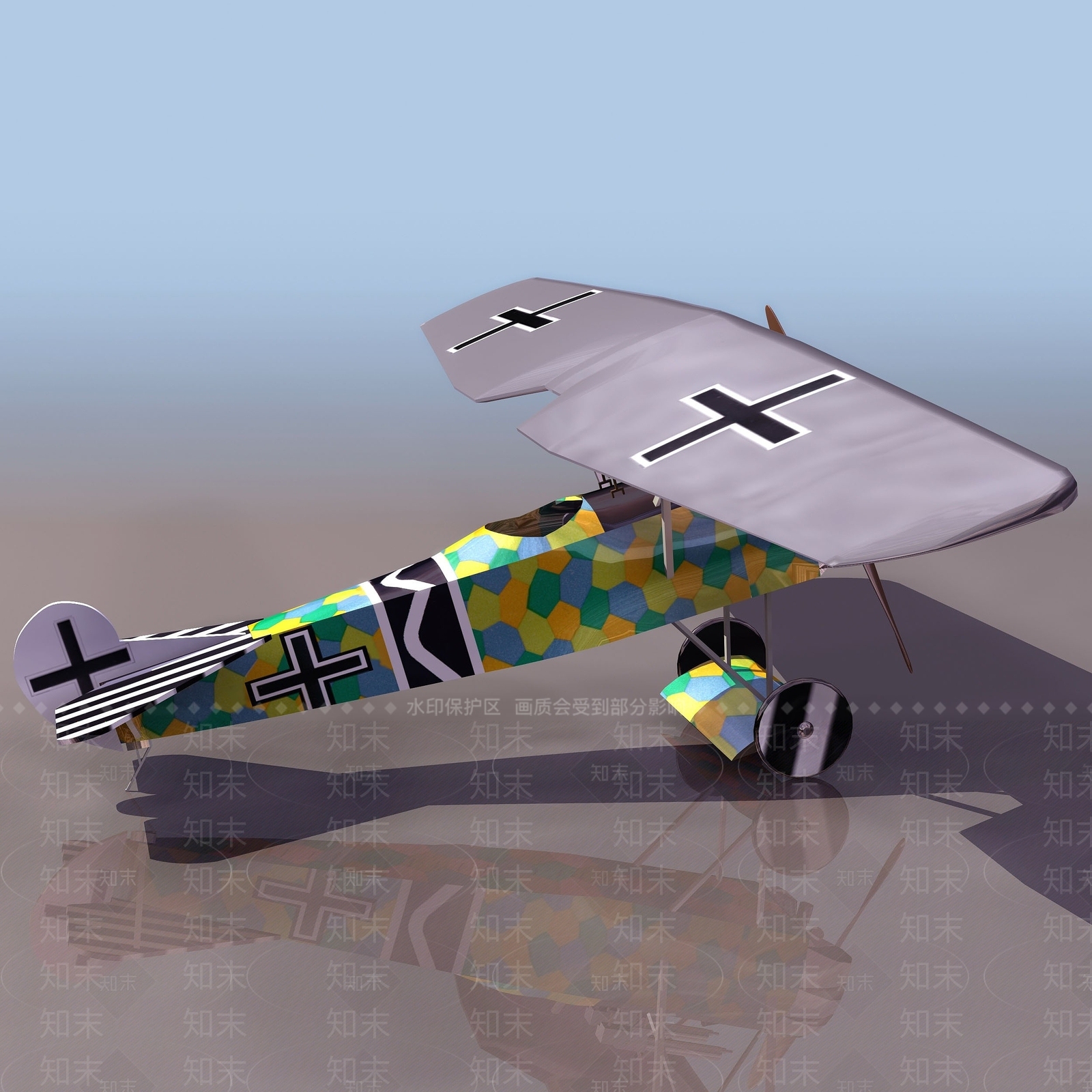 现代FOKERD7一战飞机3D模型下载【ID:1193552276】