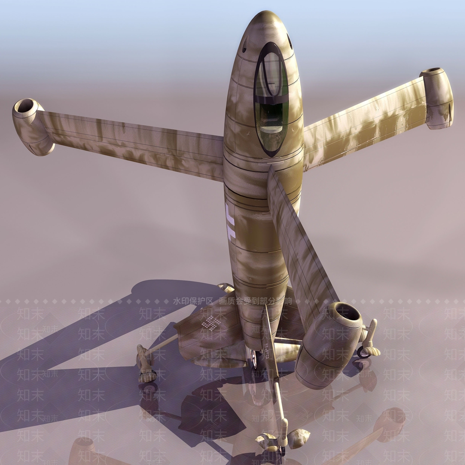 现代FW3FL直立飞机3D模型下载【ID:1193552462】