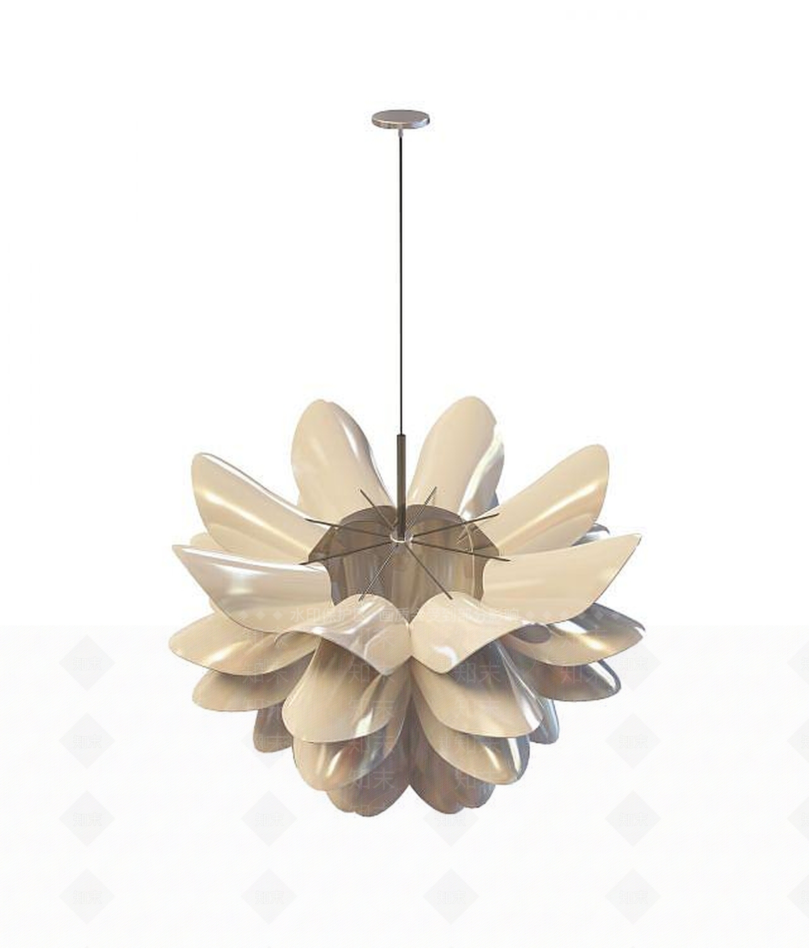 现代莲花形吊灯3D模型下载【ID:1193553182】
