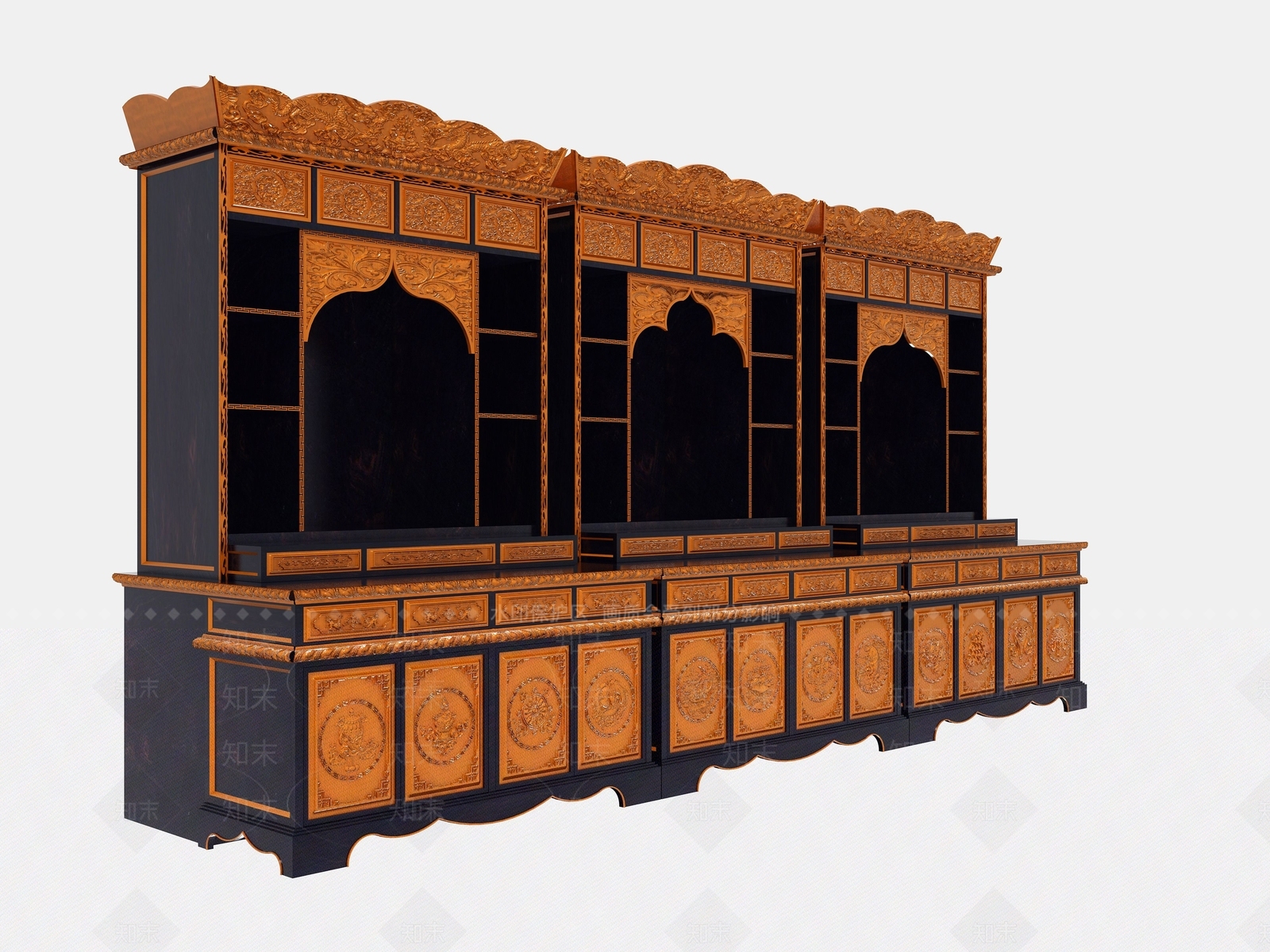 新中式佛龛3D模型下载【ID:1193554344】