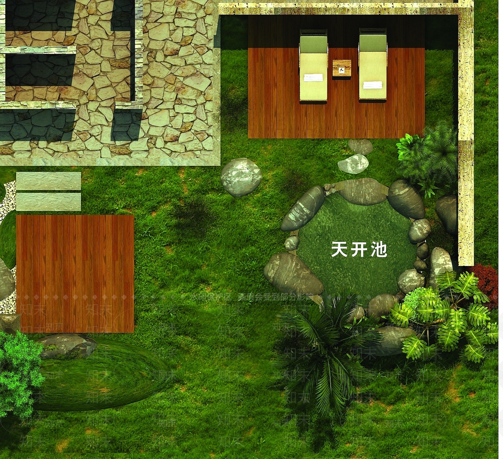 天开泡池景观池温泉泡池3D模型下载【ID:1193557294】