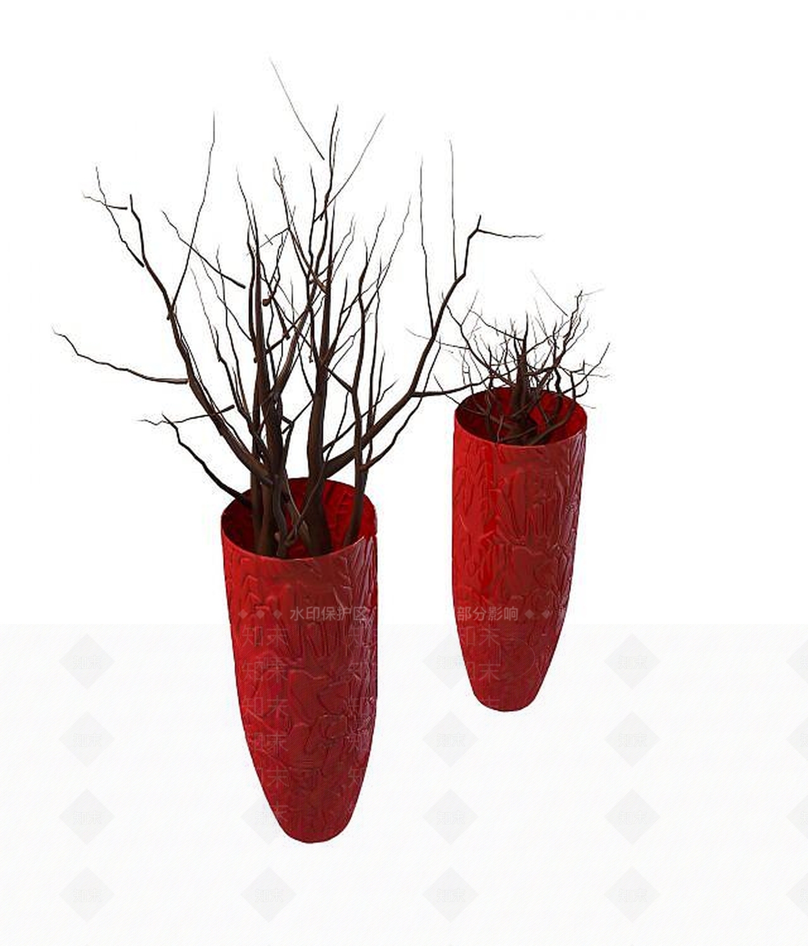 现代干枝花瓶3D模型下载【ID:1193558166】
