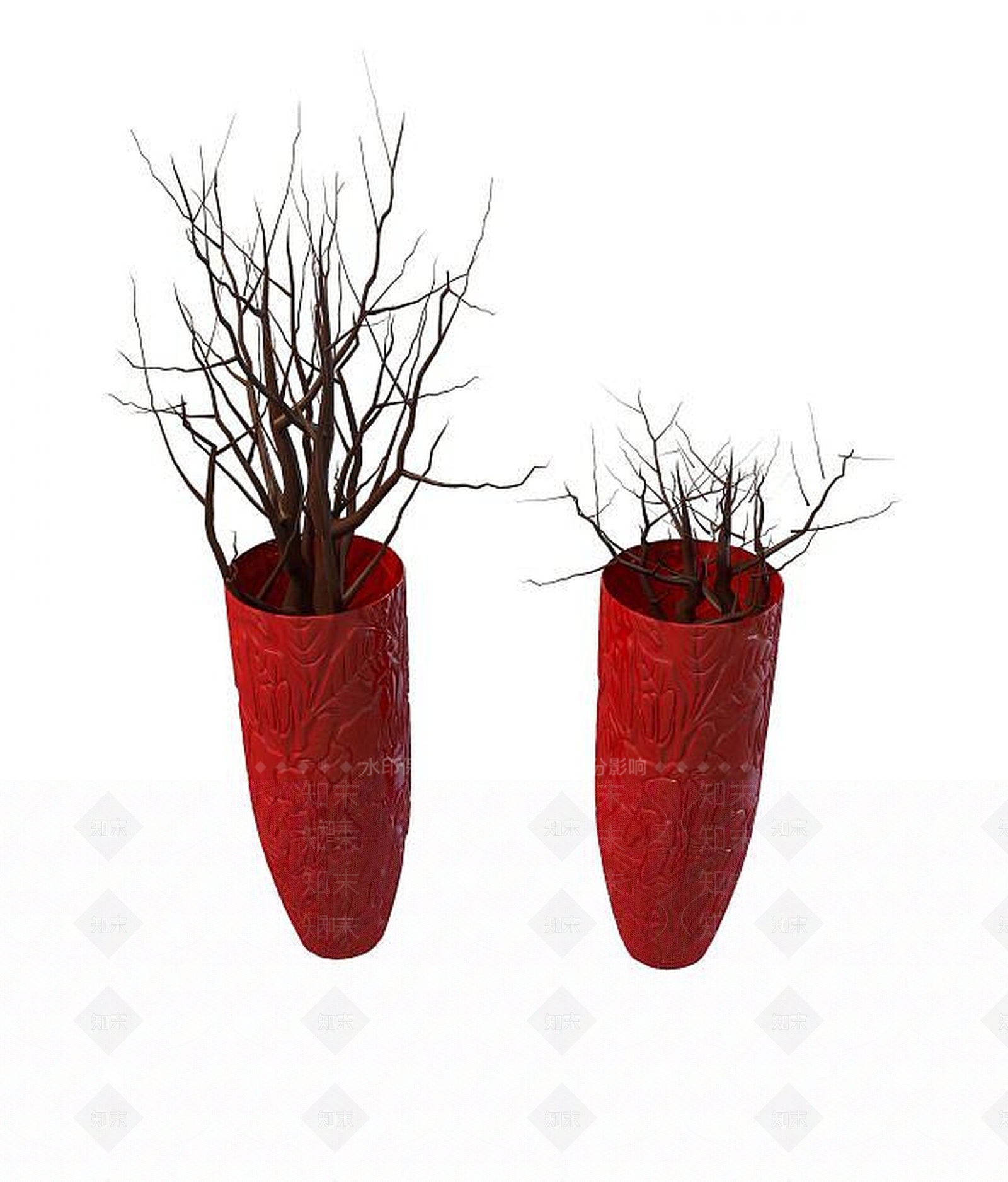 现代干枝花瓶3D模型下载【ID:1193558166】