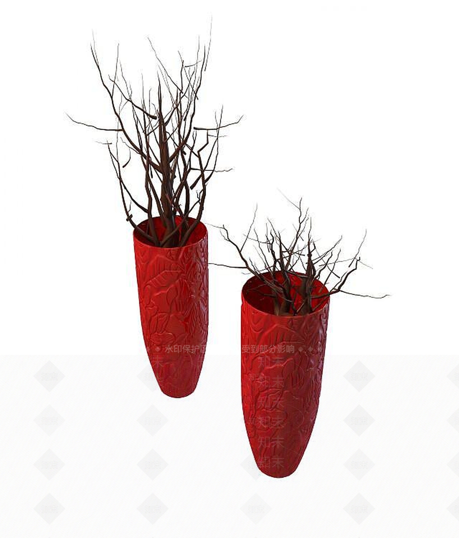 现代干枝花瓶3D模型下载【ID:1193558166】