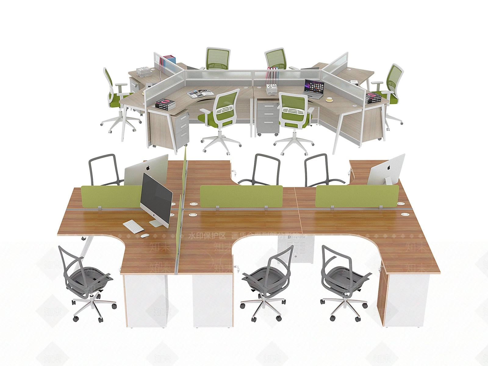 现代办公桌3D模型下载【ID:1193558630】