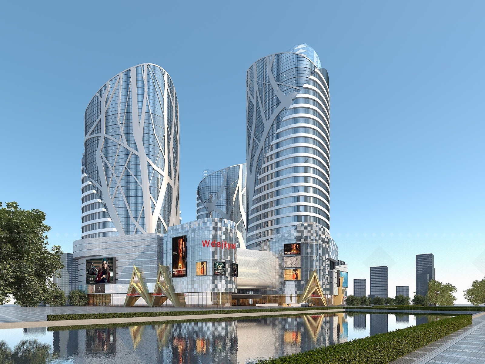 现代商业综合体3D模型下载【ID:1193559275】