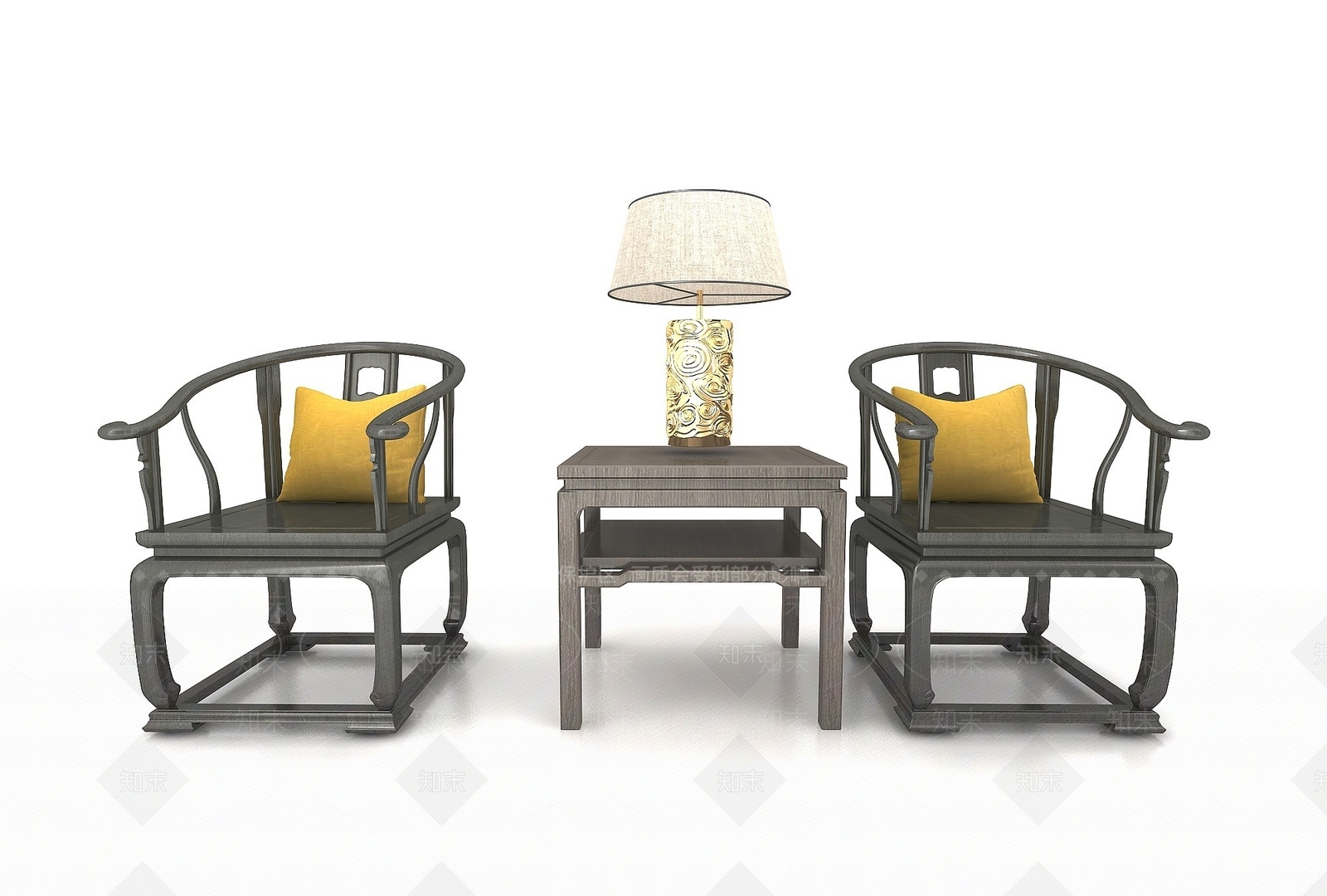 中式圈椅3D模型下载【ID:1193562743】