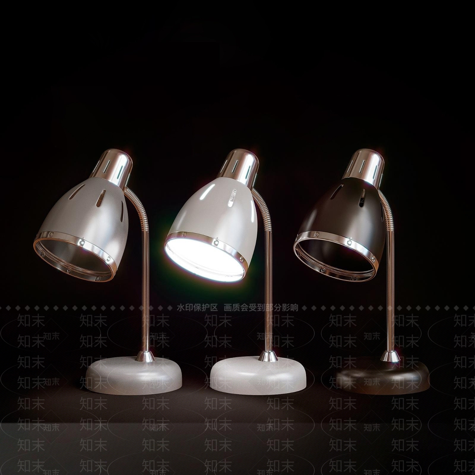 现代风格金属工作台灯3D模型下载【ID:1193563117】