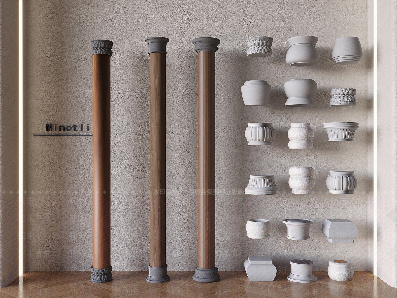 中式柱子3D模型下载【ID:1193566529】