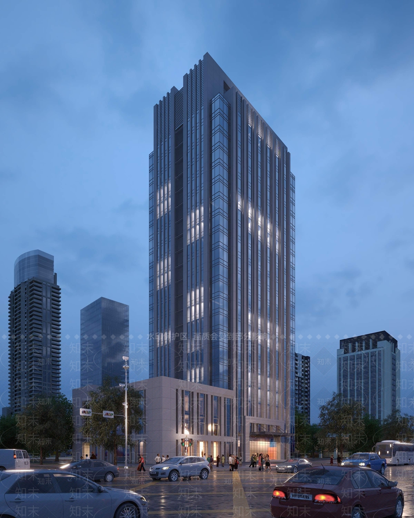 现代沿街商业写字楼3D模型下载【ID:1193567210】