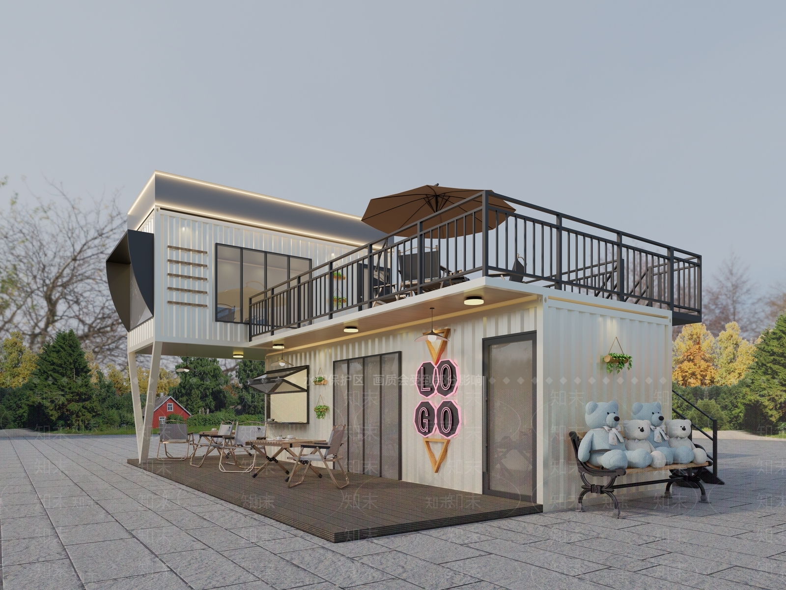 现代奶茶店SU模型下载【ID:1193568845】