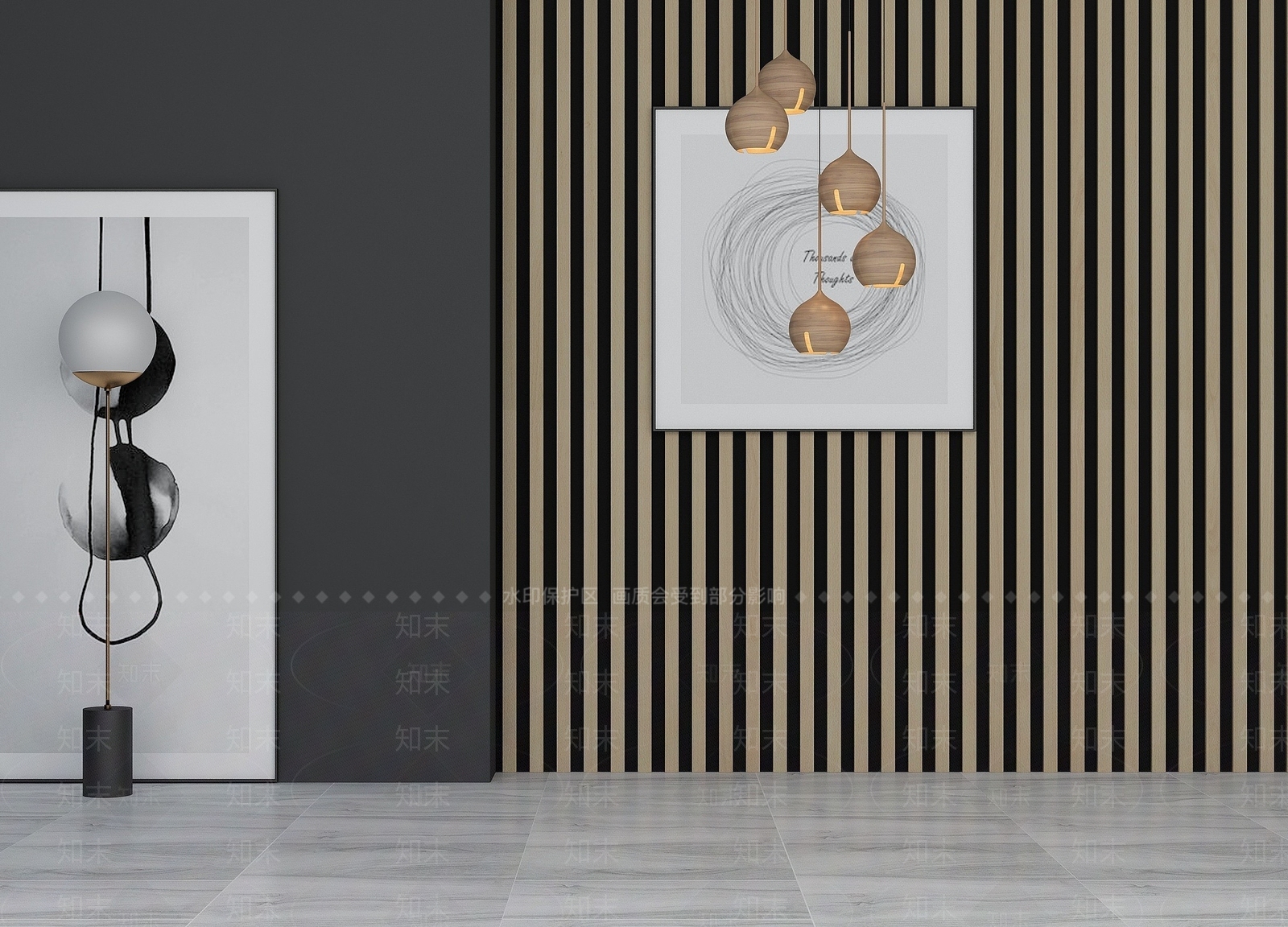 现代艺术背景墙3D模型下载【ID:1193568969】