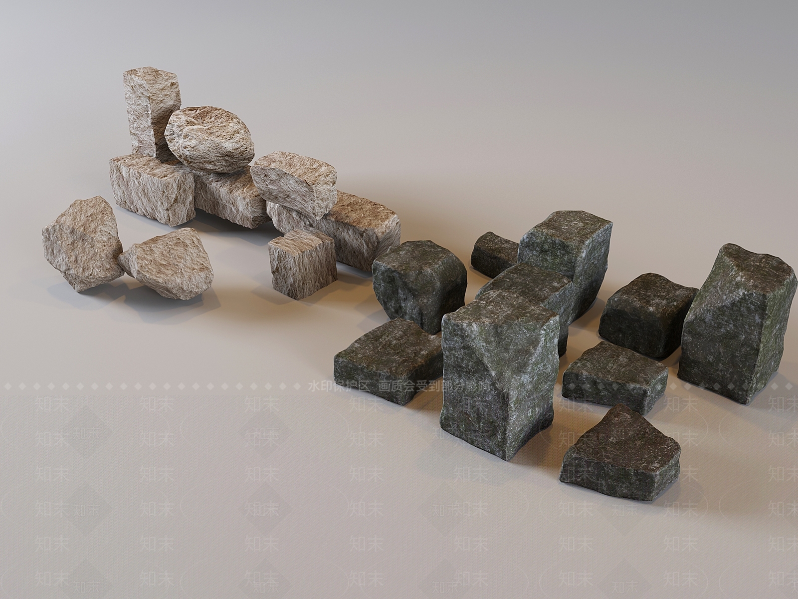 现代石头3D模型下载【ID:1193572535】