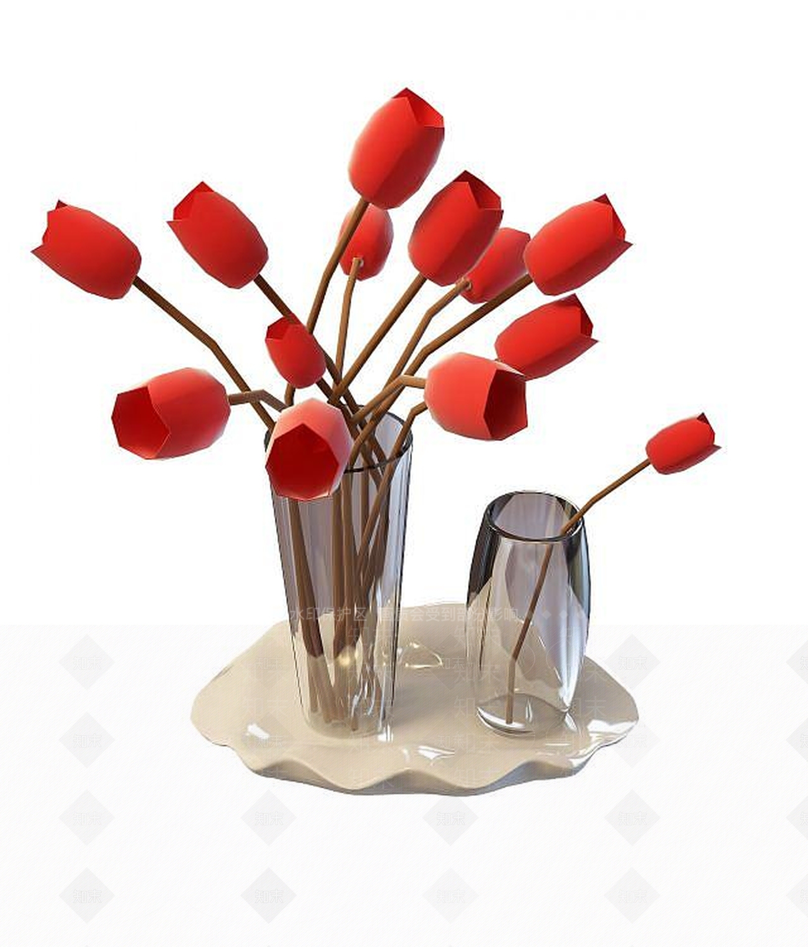 现代花瓶陈设品3D模型下载【ID:1193573029】
