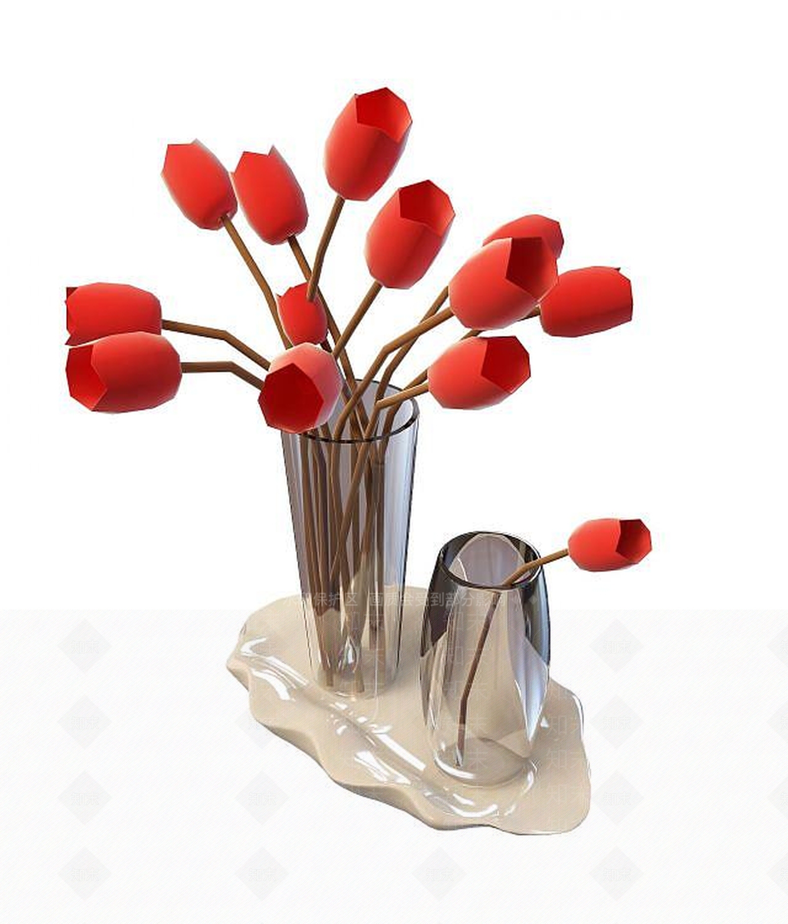现代花瓶陈设品3D模型下载【ID:1193573029】