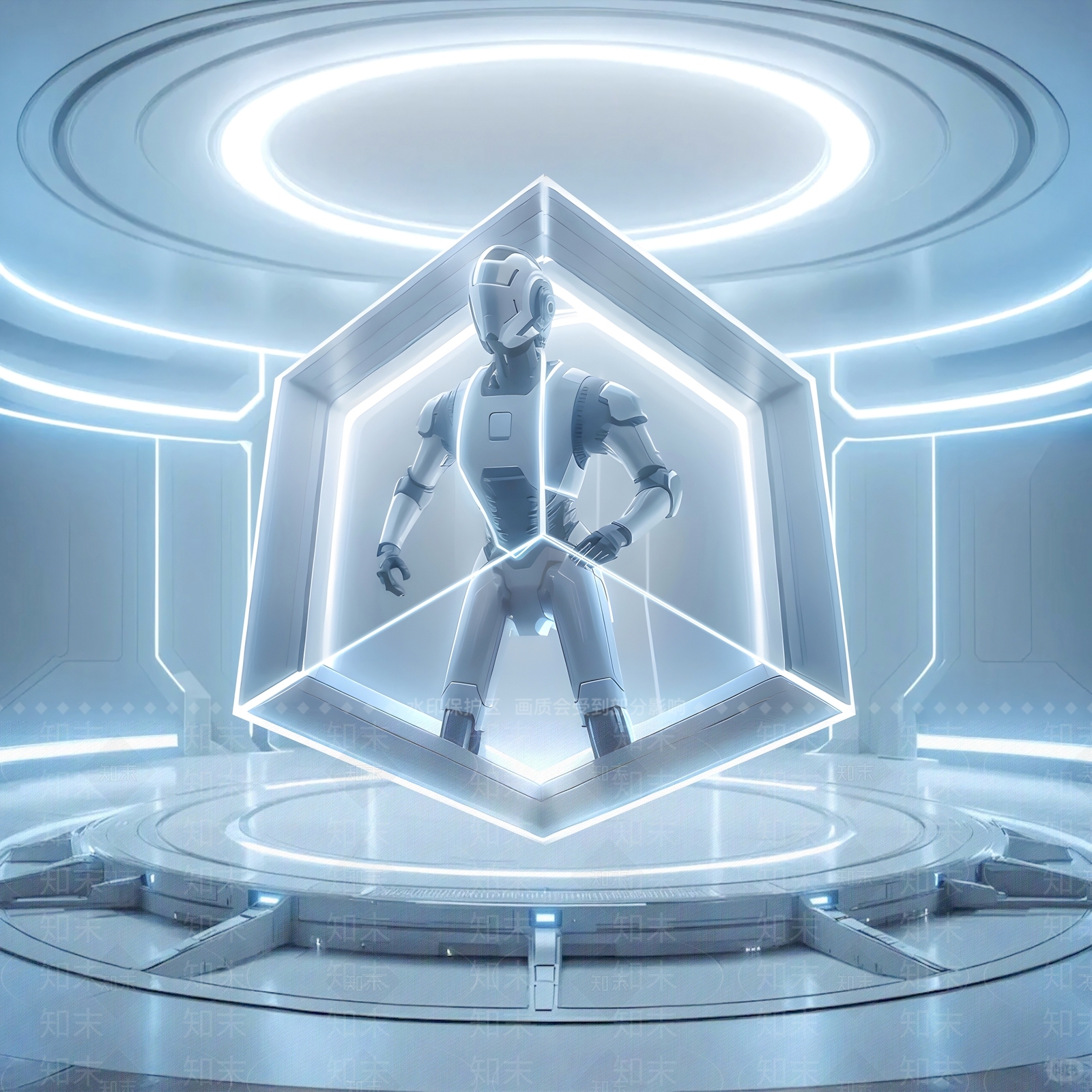 工业现代全息投影台3D模型下载【ID:1193573466】