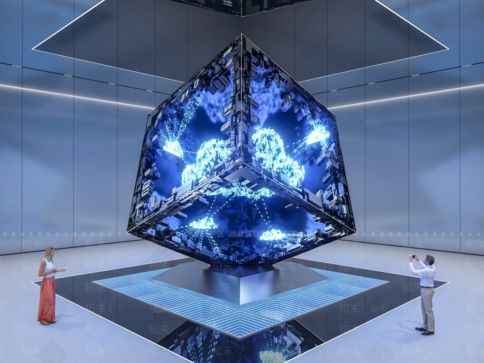 现代工业全息投影台3D模型下载【ID:1193575175】