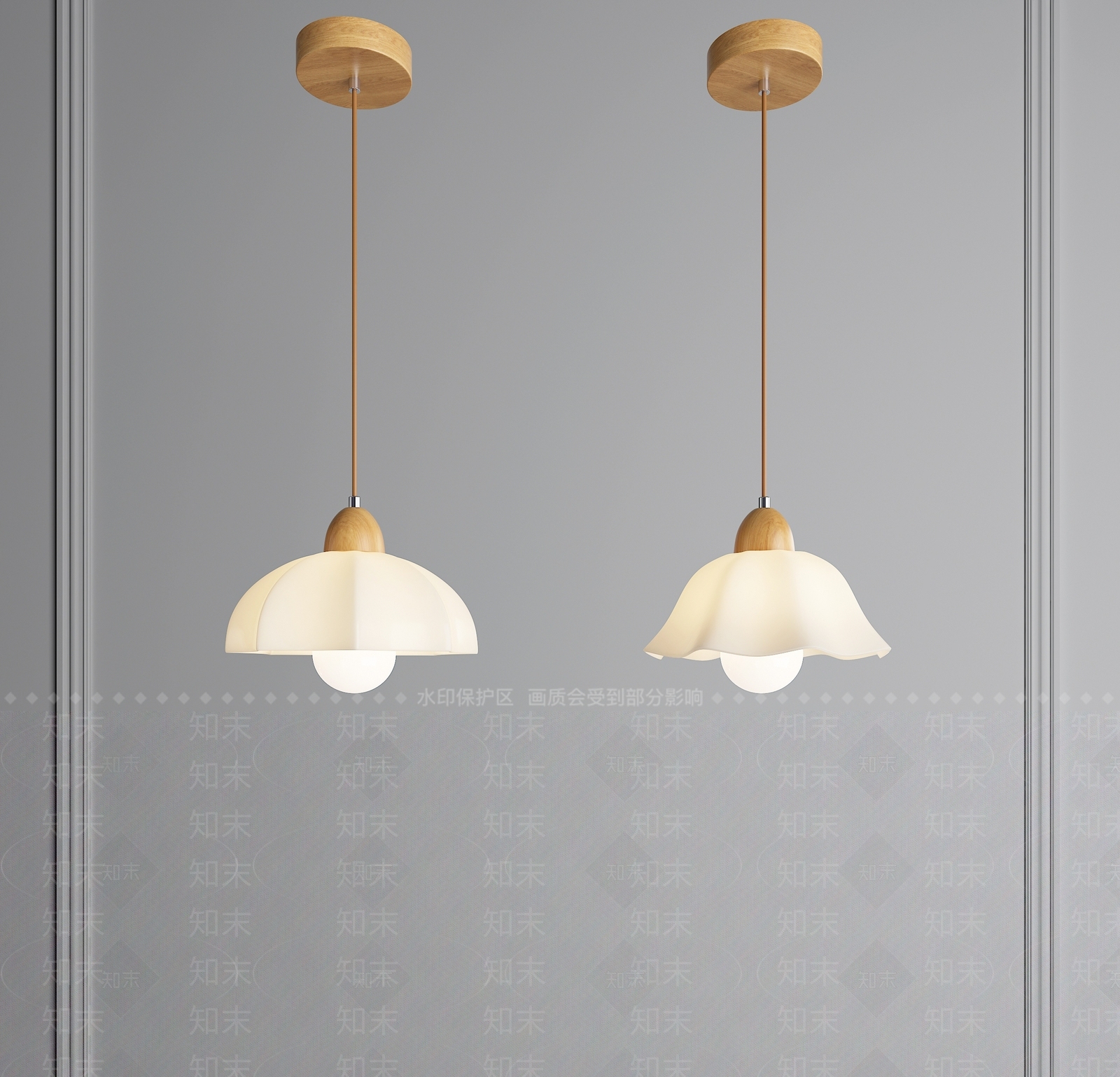 奶油原木吊灯3D模型下载【ID:1193582210】