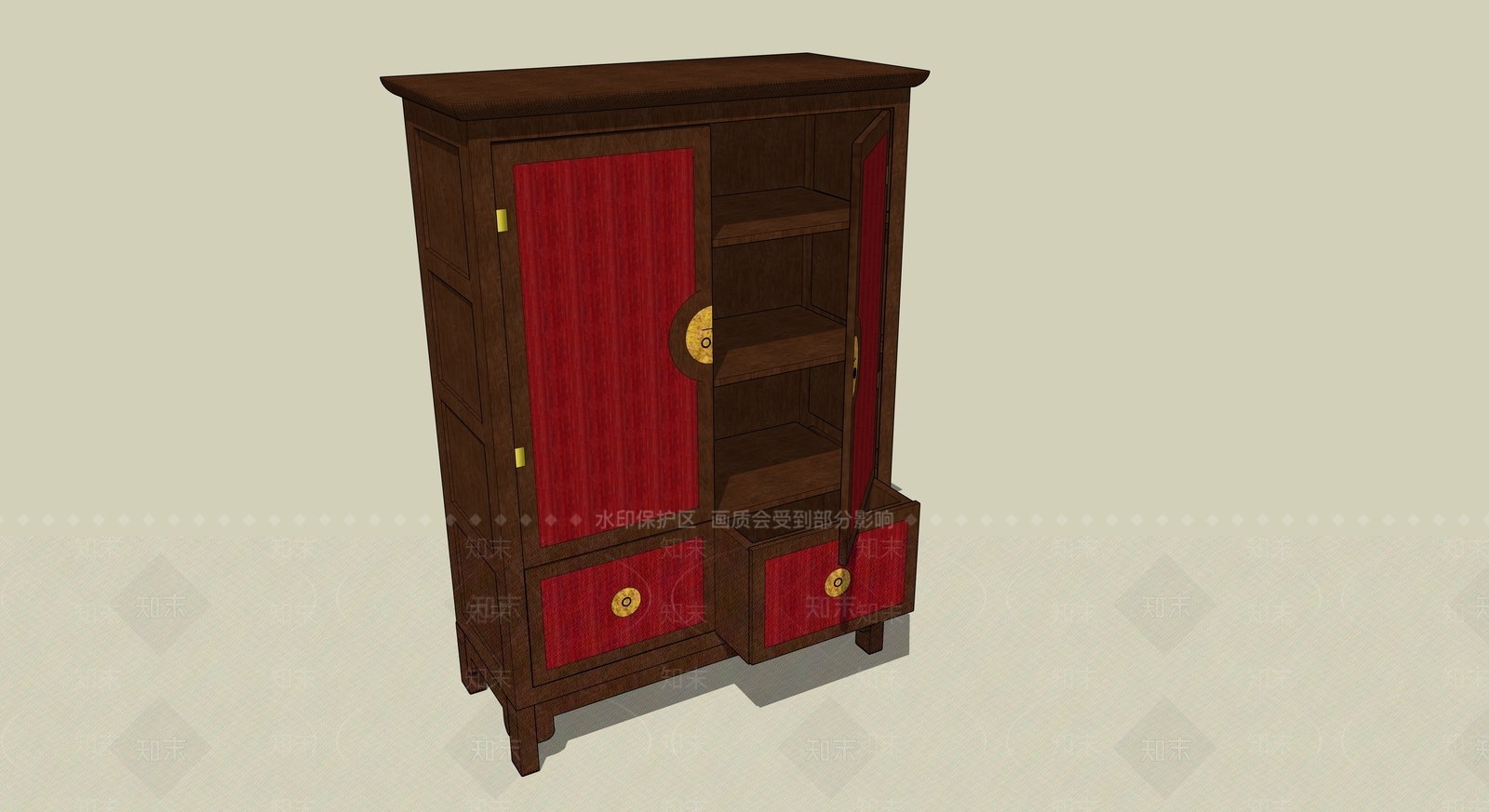 中式储物柜SU模型下载【ID:1193582776】