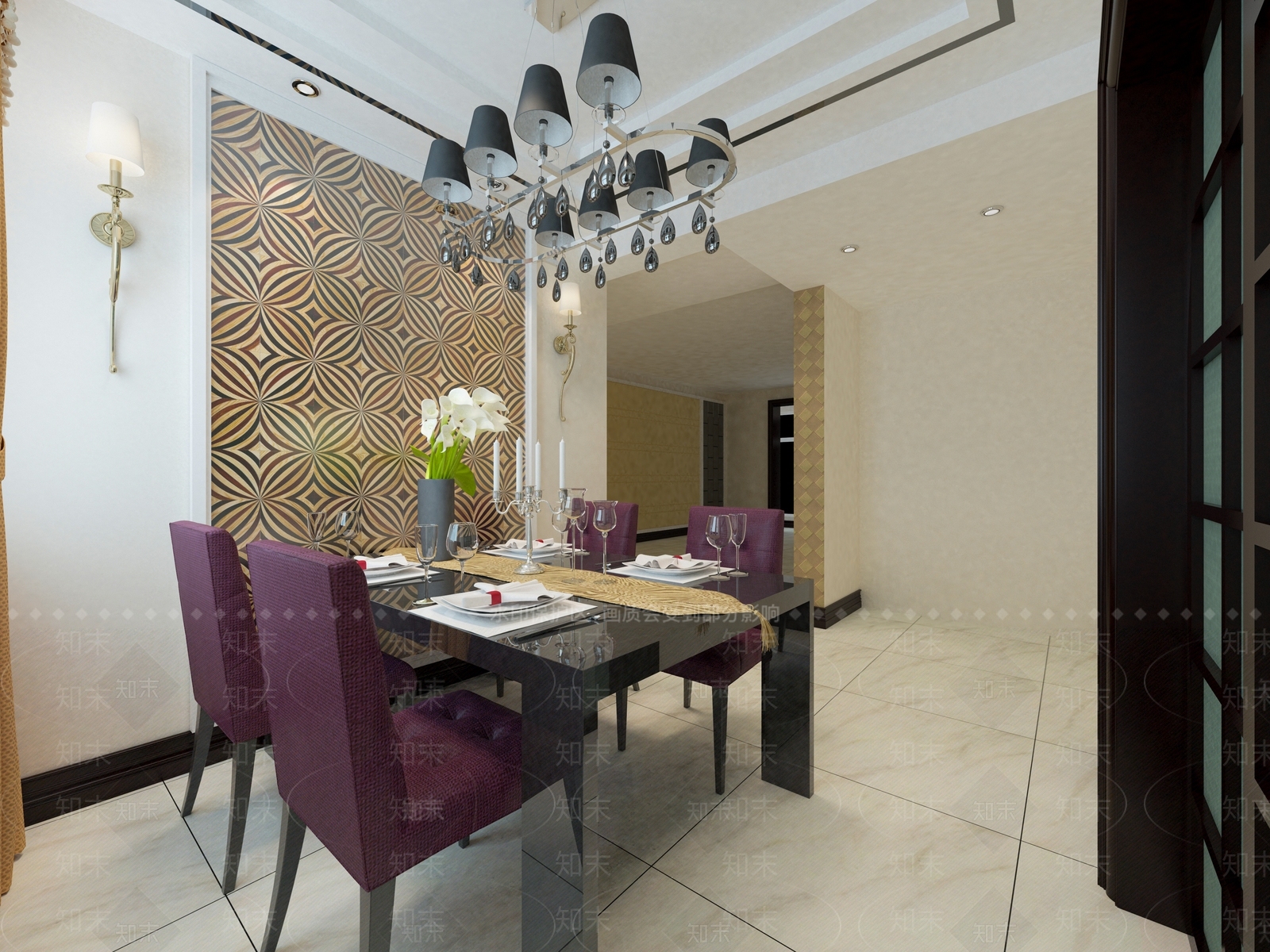 现代简欧客餐厅3D模型下载【ID:1193583761】