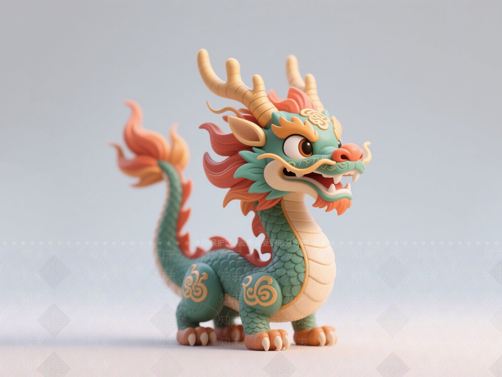 新中式中式生肖雕塑3D模型下载【ID:1193584324】