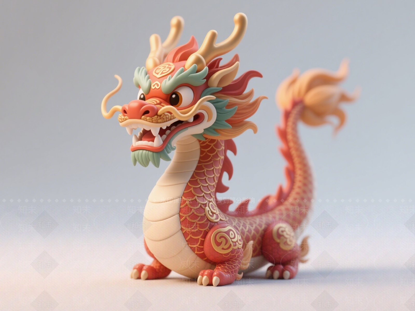 新中式中式生肖雕塑3D模型下载【ID:1193586493】