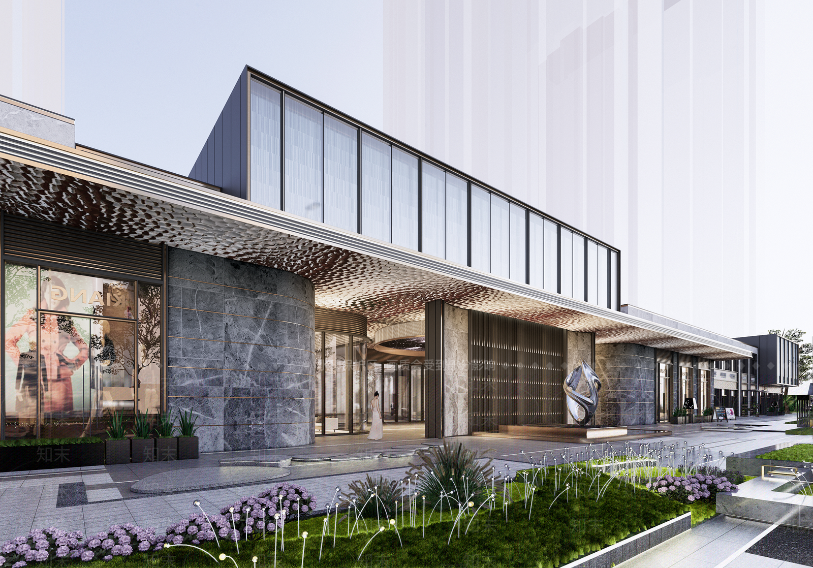 现代售楼处建筑SU模型下载【ID:1193588072】