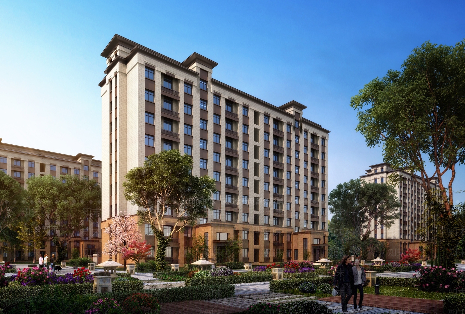 新中式现代高层住宅3D模型下载【ID:1193589799】