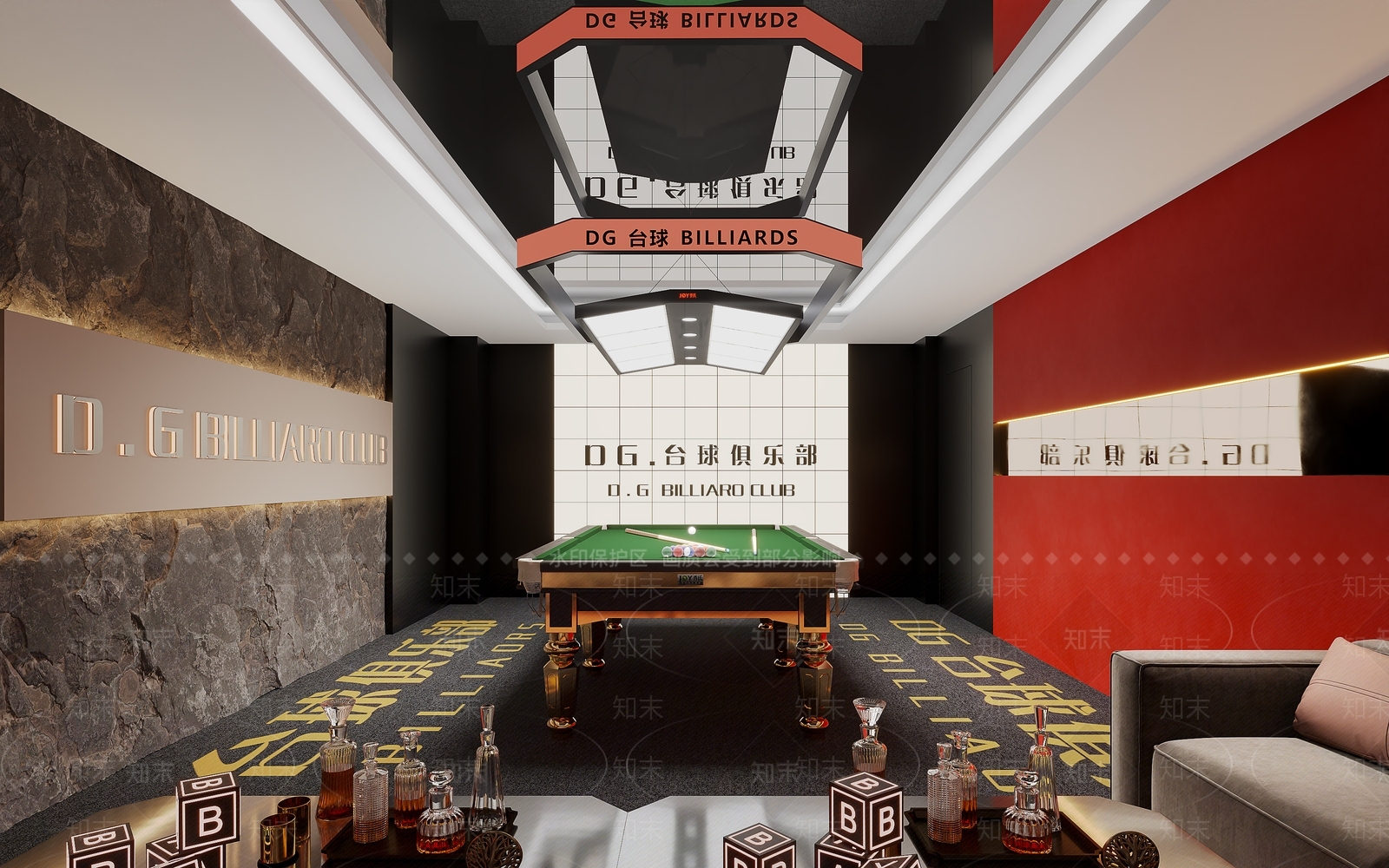 现代台球室3D模型下载【ID:1193590151】