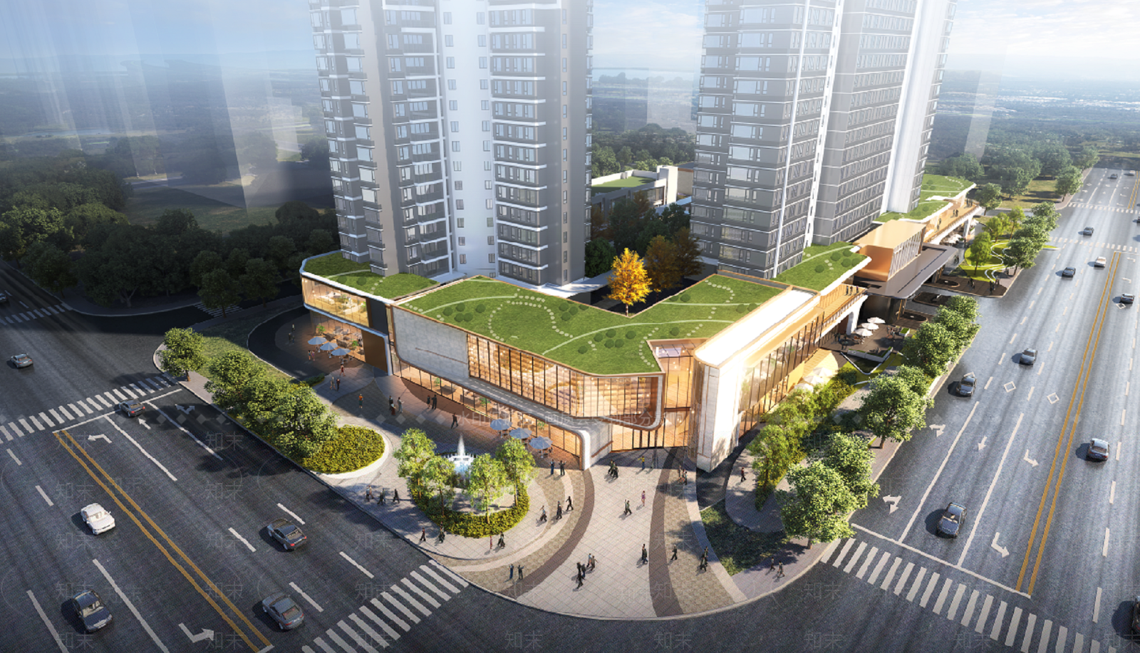 现代售楼处建筑SU模型下载【ID:1193593838】