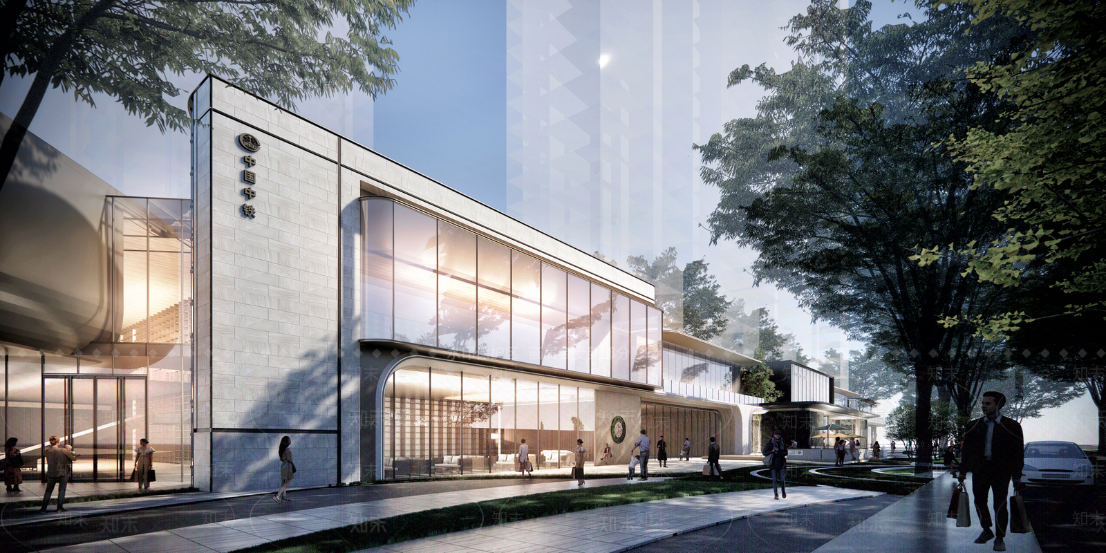 现代售楼处建筑SU模型下载【ID:1193594394】