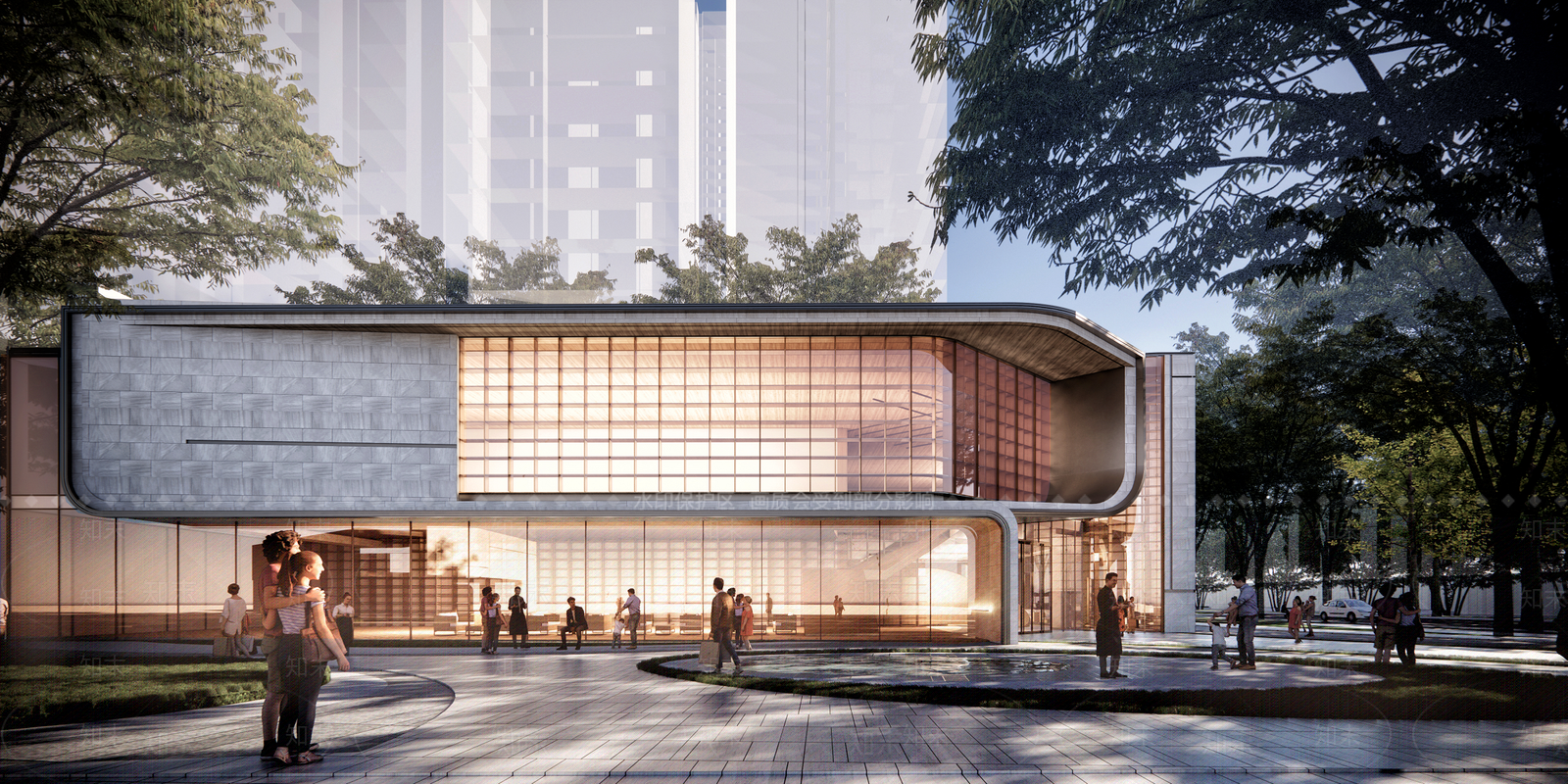 现代售楼处建筑SU模型下载【ID:1193594394】