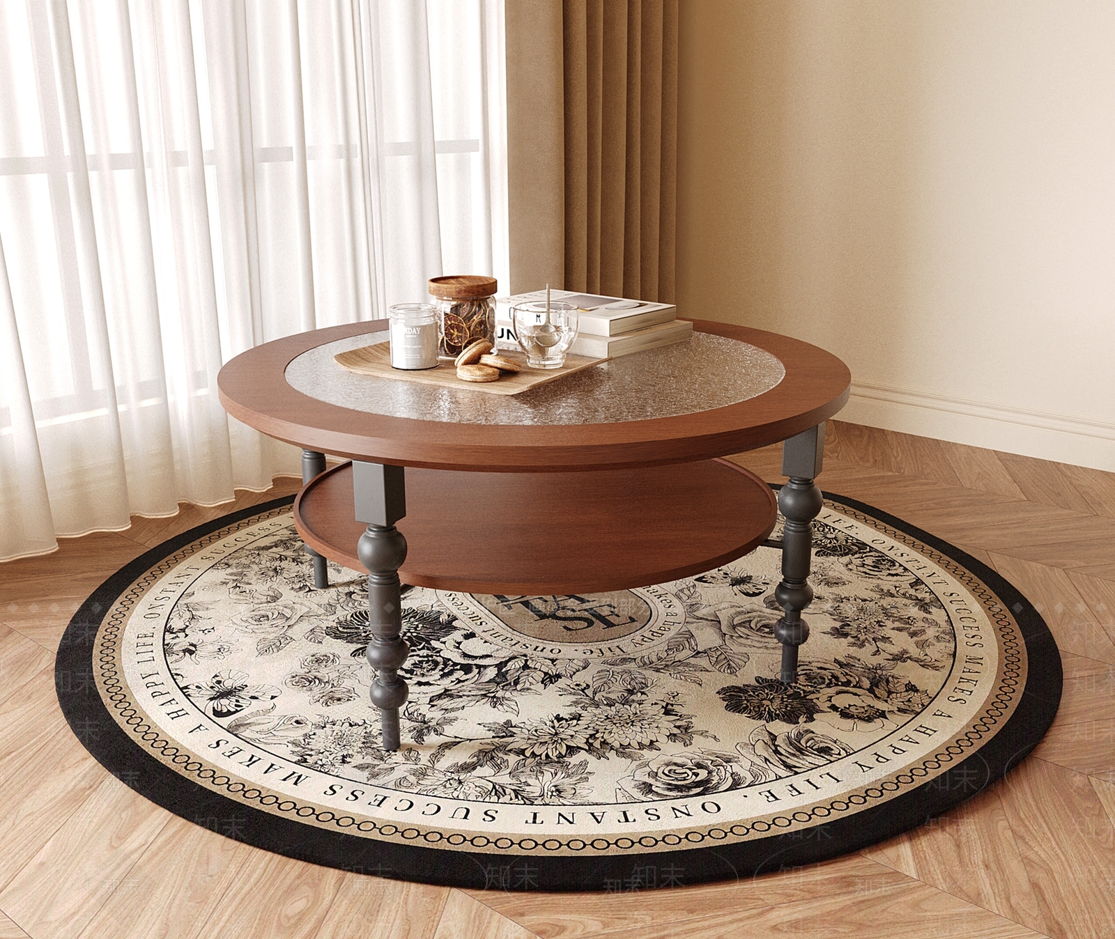 法式复古茶几3D模型下载【ID:1193594877】