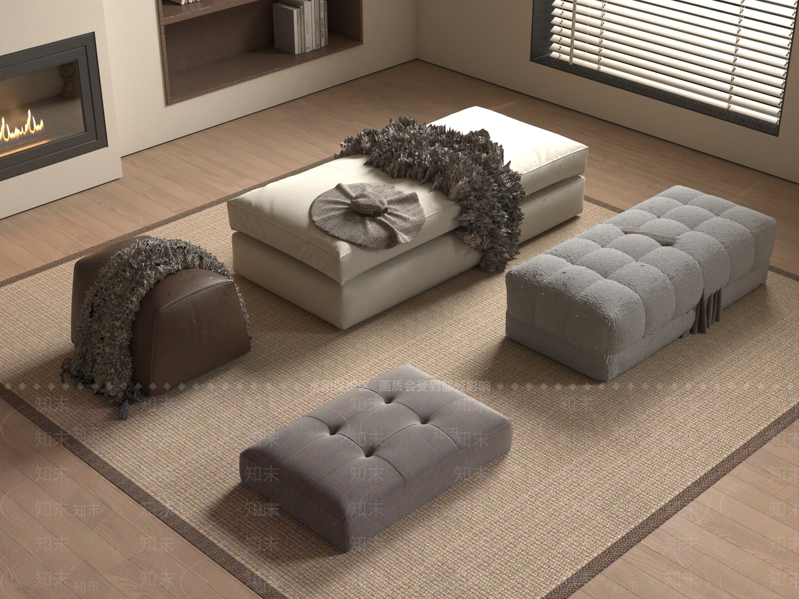 沙发凳SU模型下载【ID:1193597506】