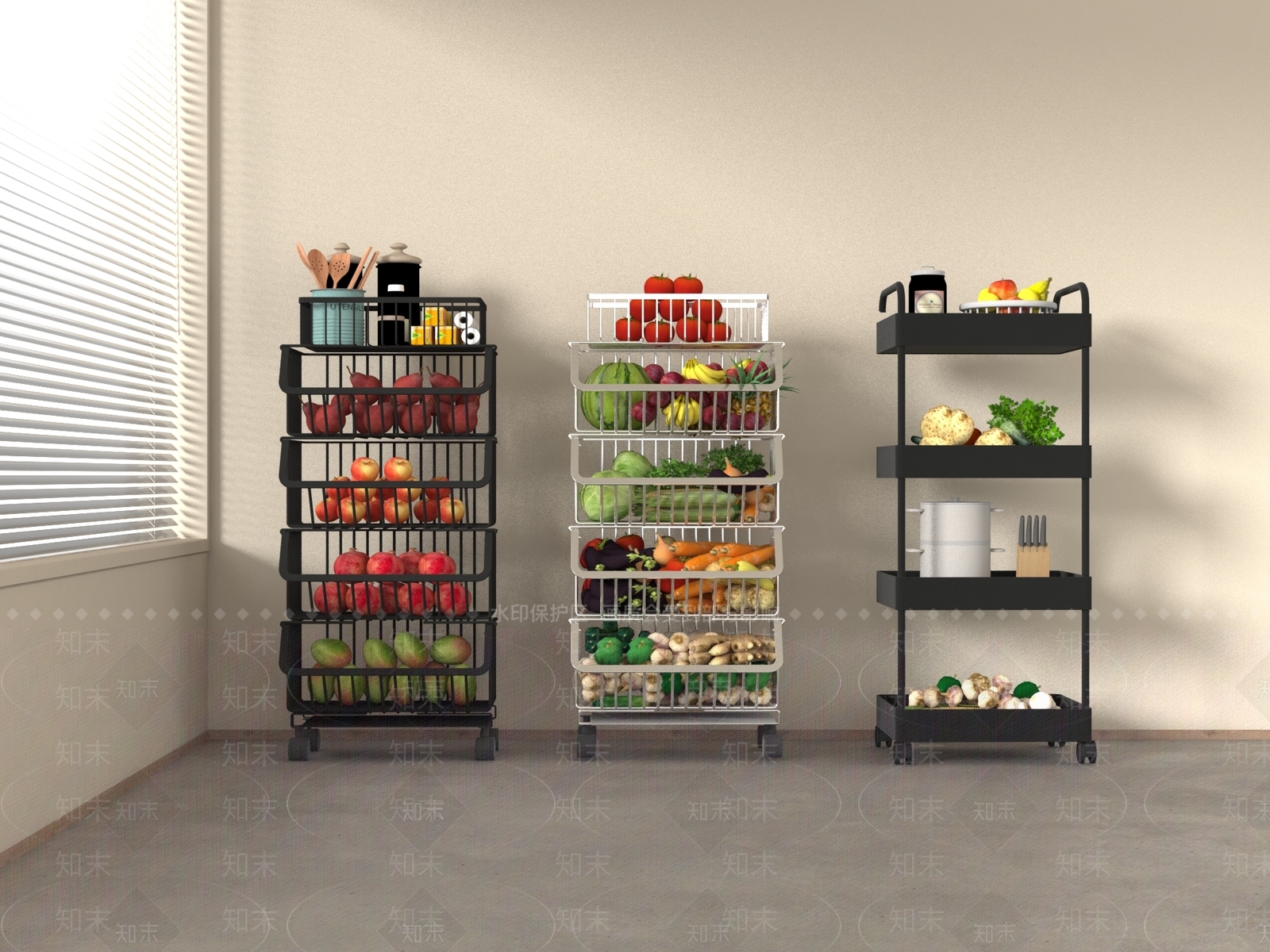 现代置物架3D模型下载【ID:1193597797】