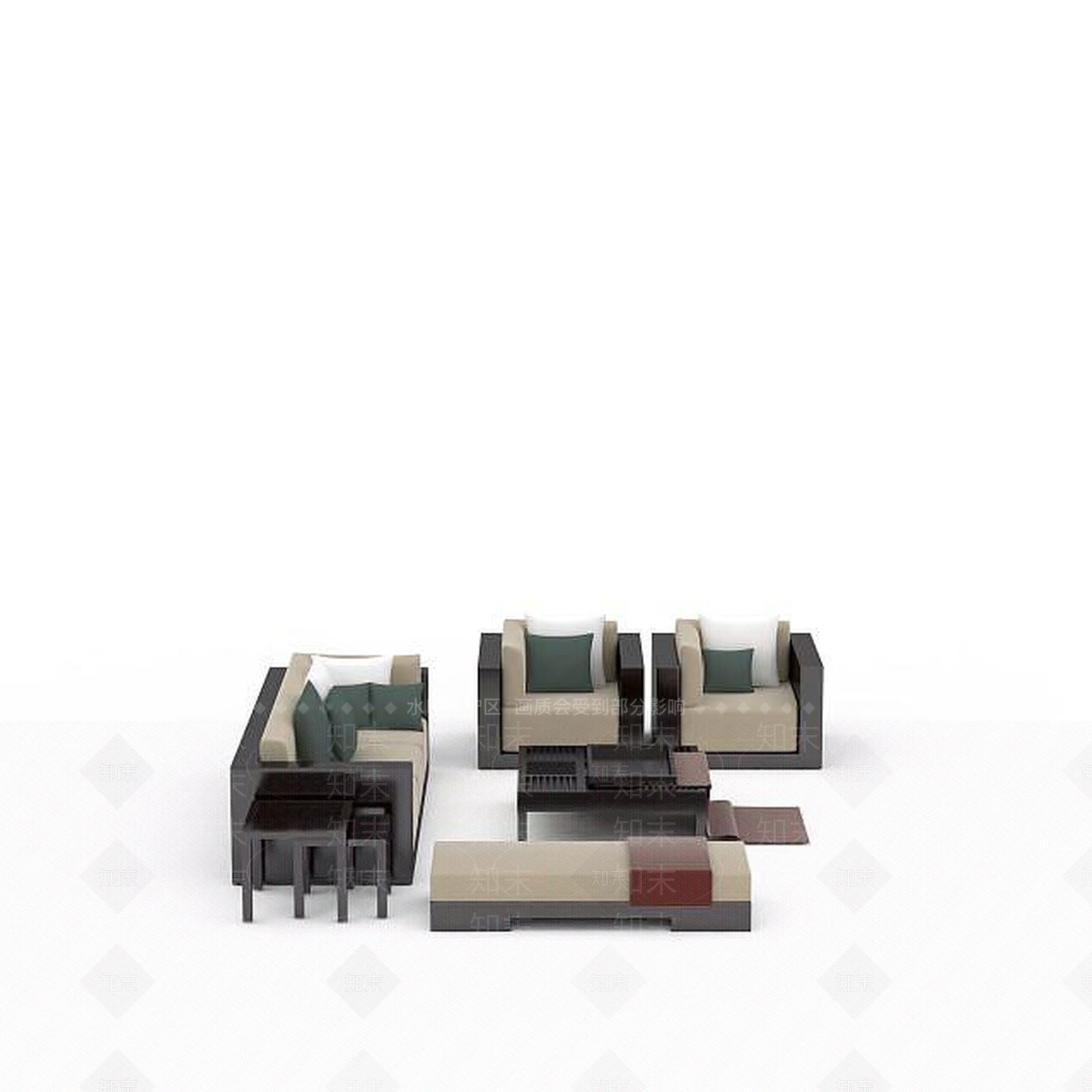 现代双人沙发3D模型下载【ID:1193598292】