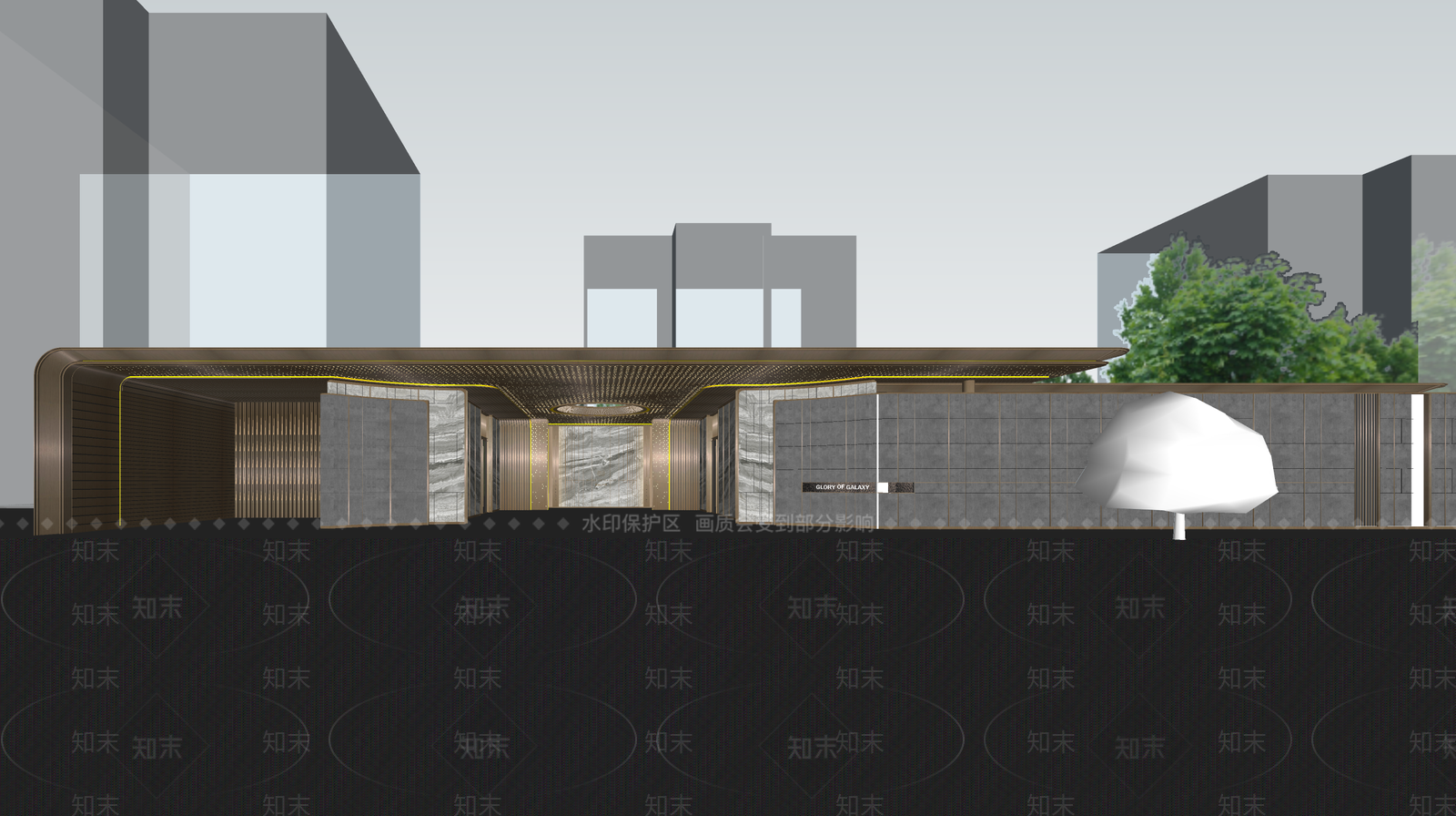 现代小区建筑SU模型下载【ID:1193599643】