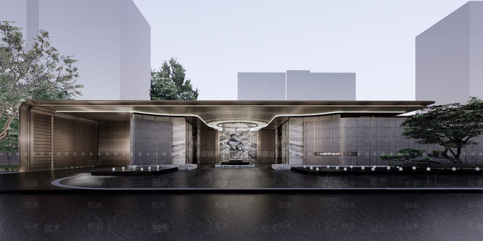 现代小区建筑SU模型下载【ID:1193599643】