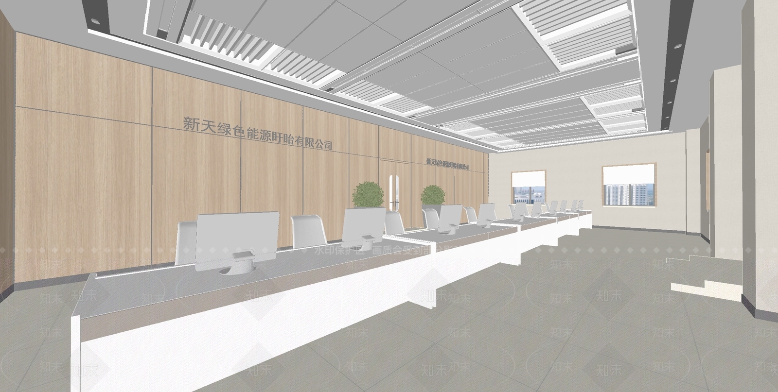 现代办公大堂SU模型下载【ID:1193600076】