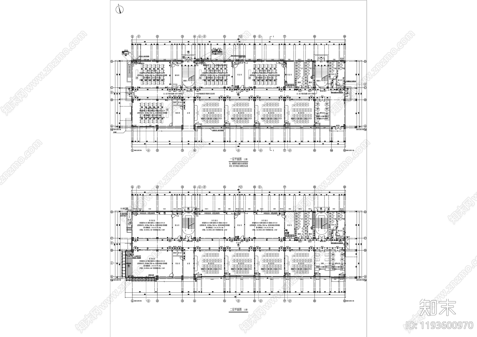 现代学校建筑cad施工图下载【ID:1193600970】