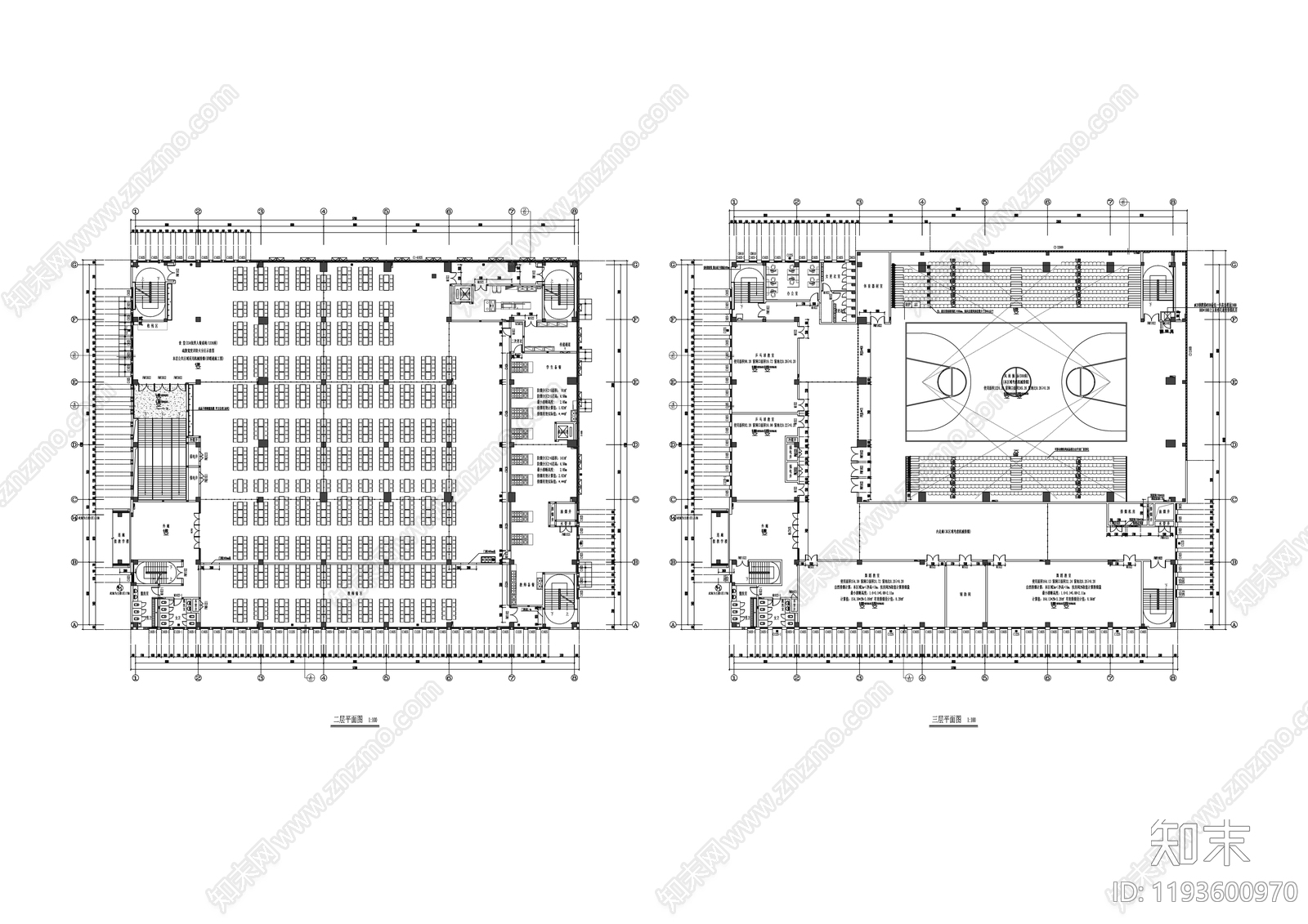 现代学校建筑cad施工图下载【ID:1193600970】