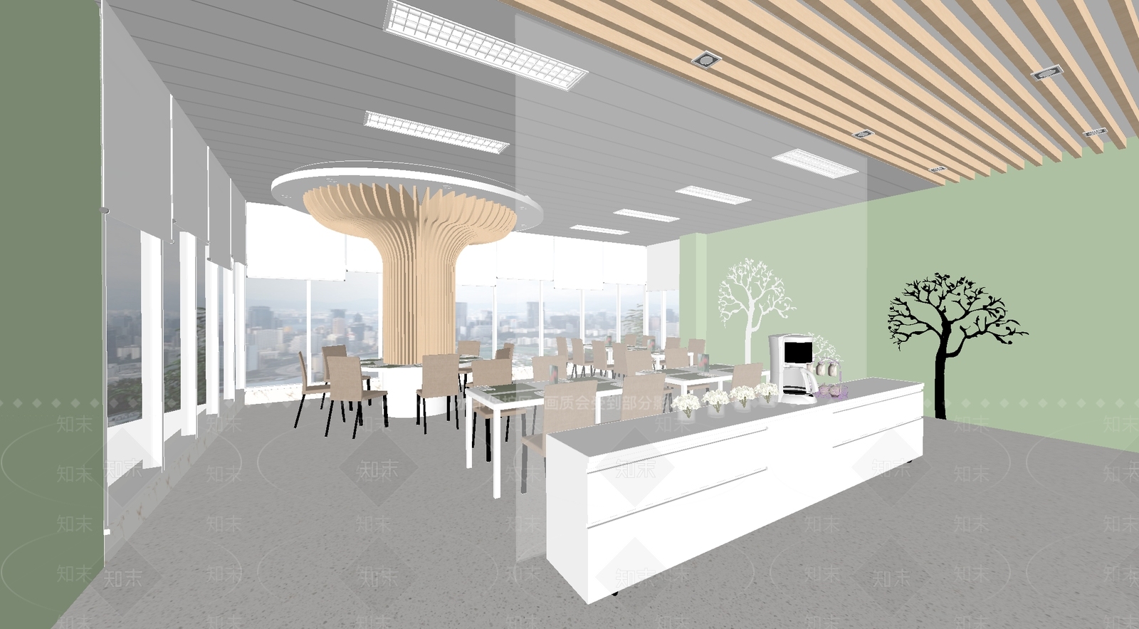 现代快餐店SU模型下载【ID:1193601221】